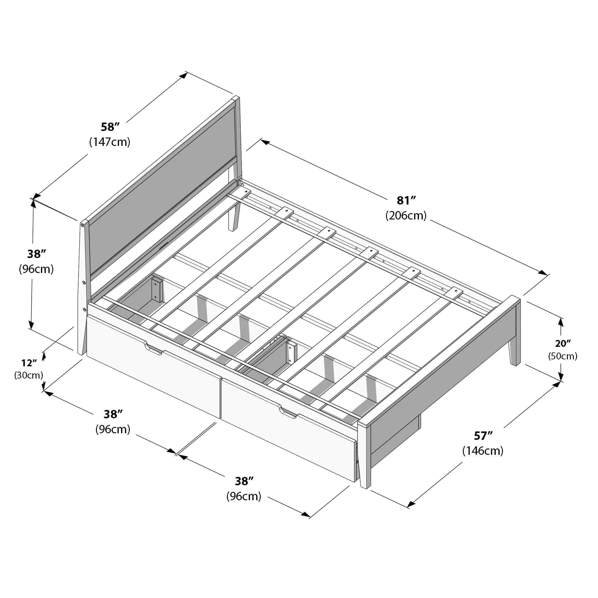 Full Panel Bed With Storage Drawers - Image 22