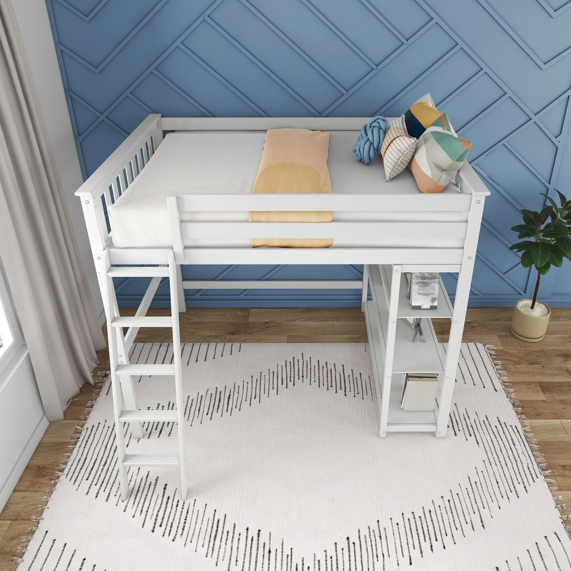 Full Loft Bed With Bookcase - Image 13