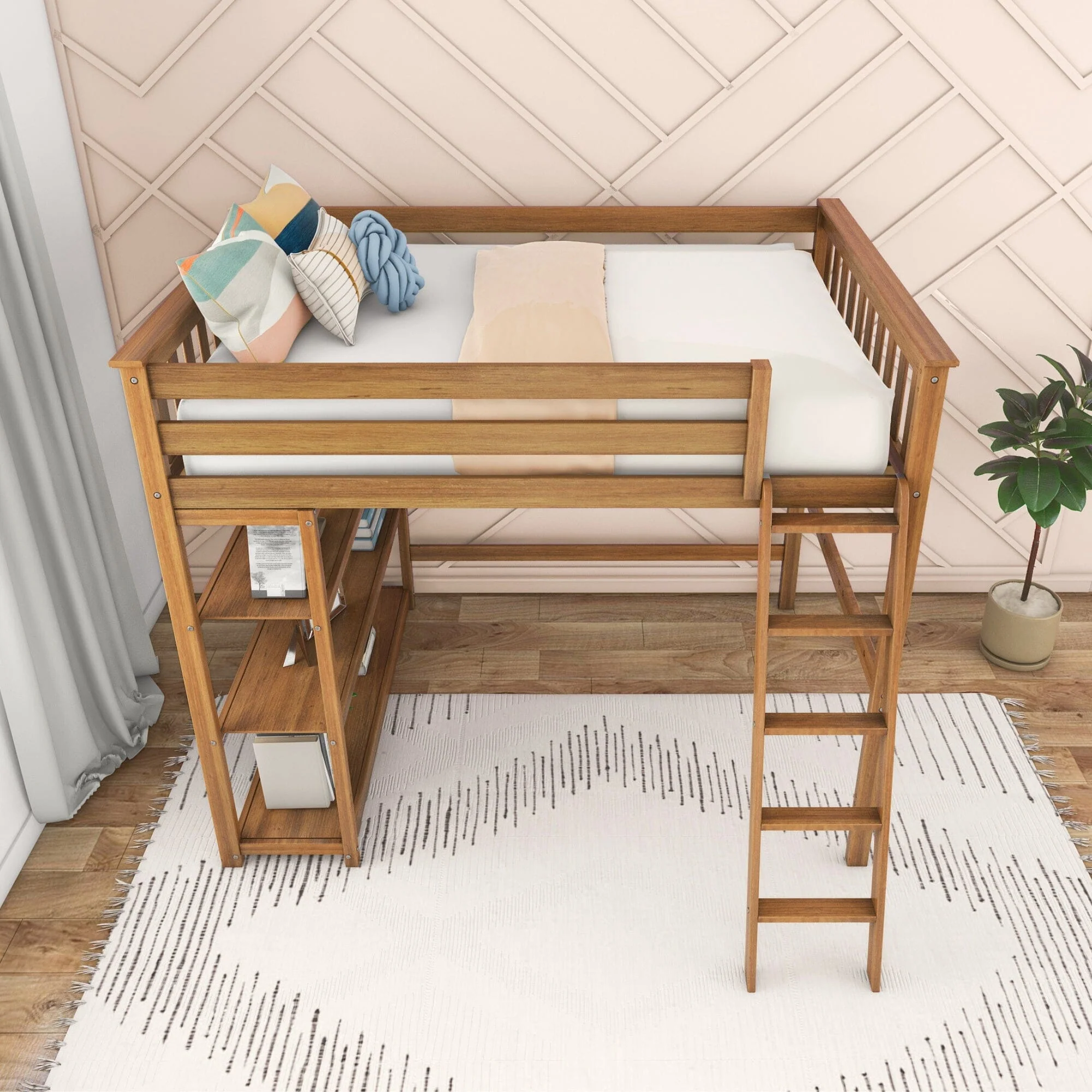 Full Loft Bed With Bookcase - Image 17
