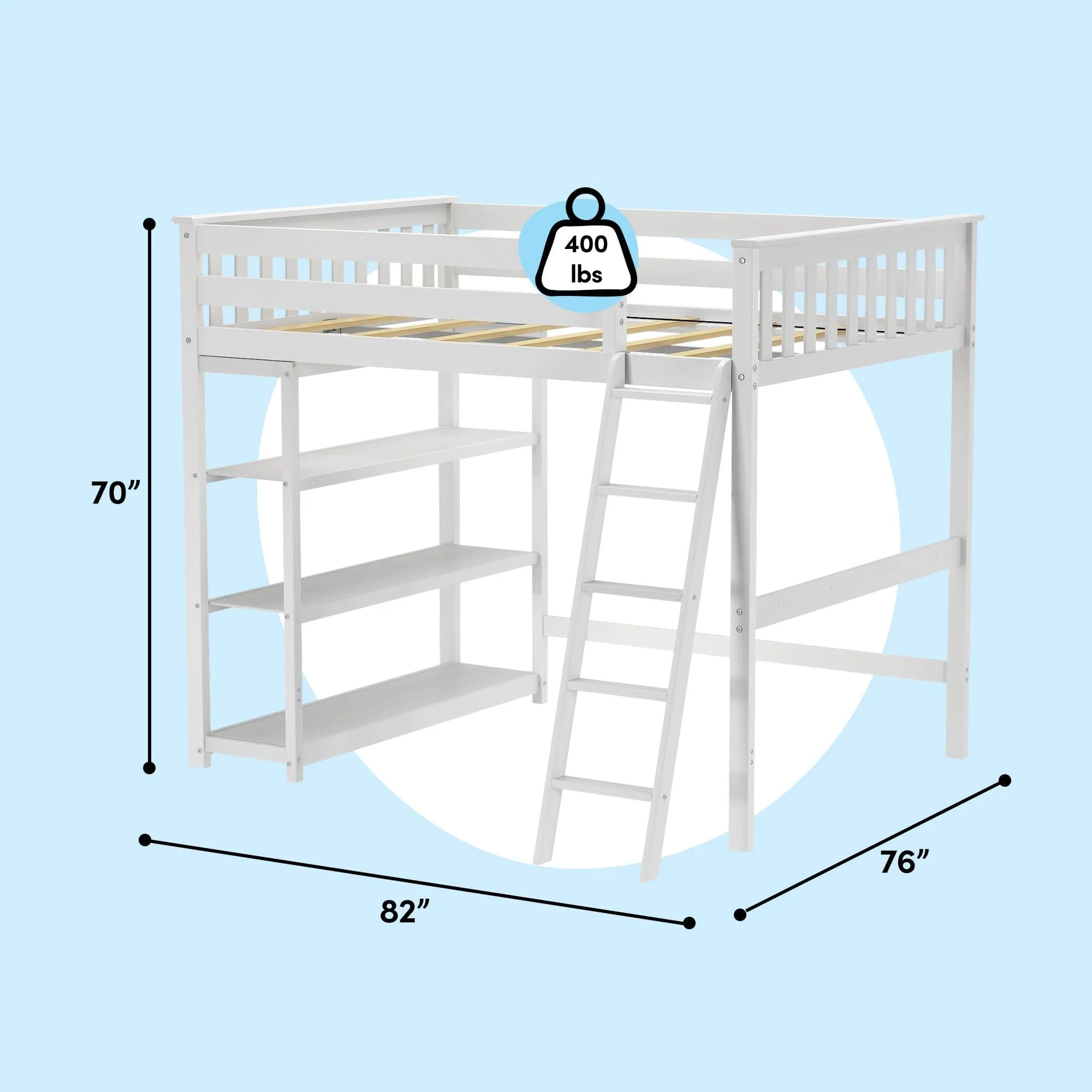 Full Loft Bed With Bookcase - Image 28