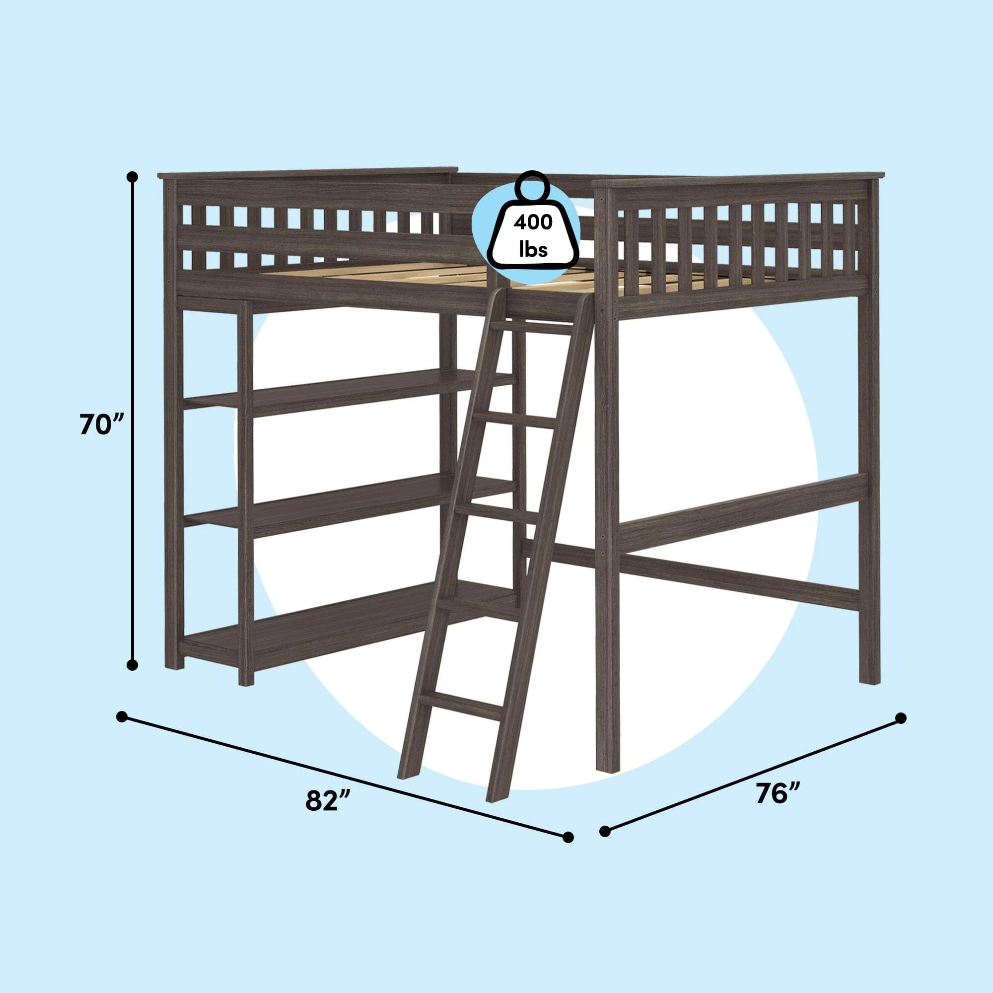 Full Loft Bed With Bookcase - Image 31