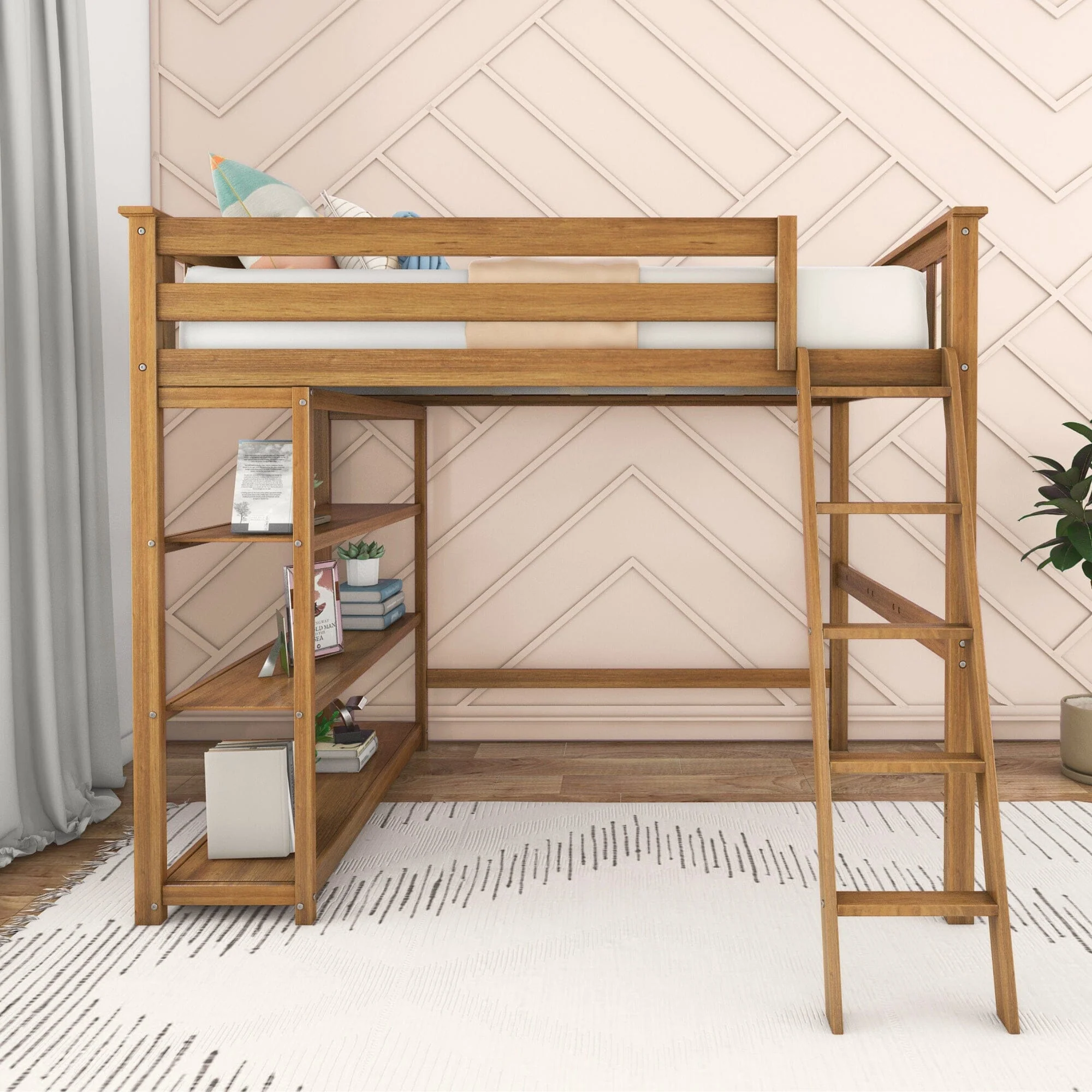 Full Loft Bed With Bookcase - Image 6