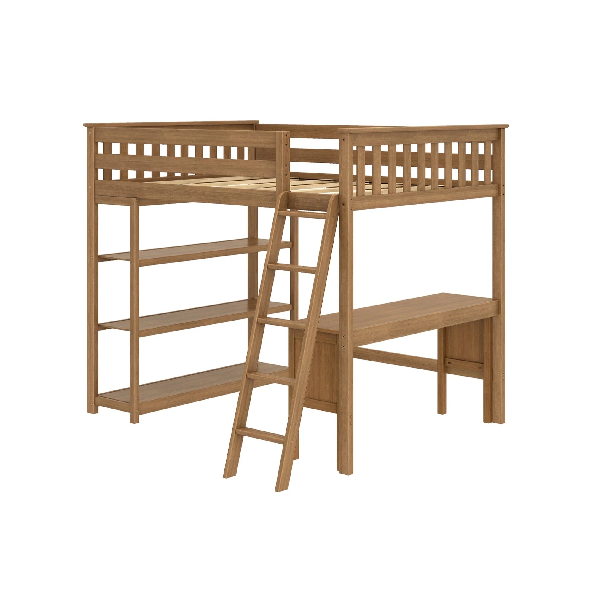 Full Loft Bed With Bookcase & Desk - Image 10