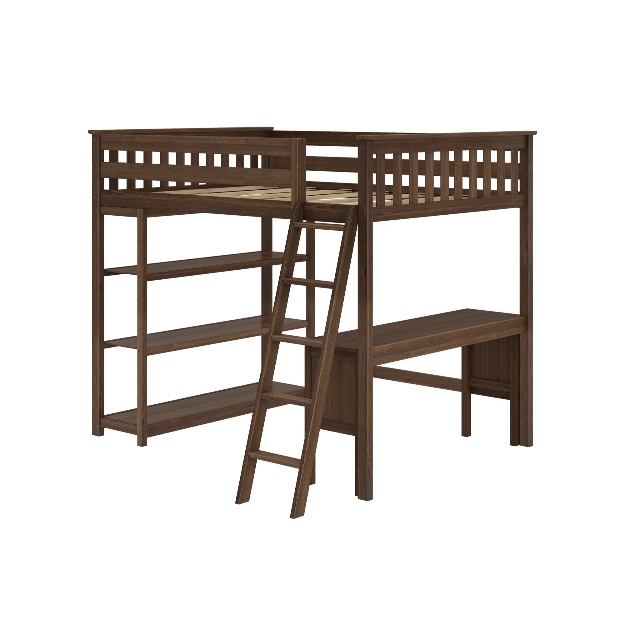 Full Loft Bed With Bookcase & Desk - Image 11