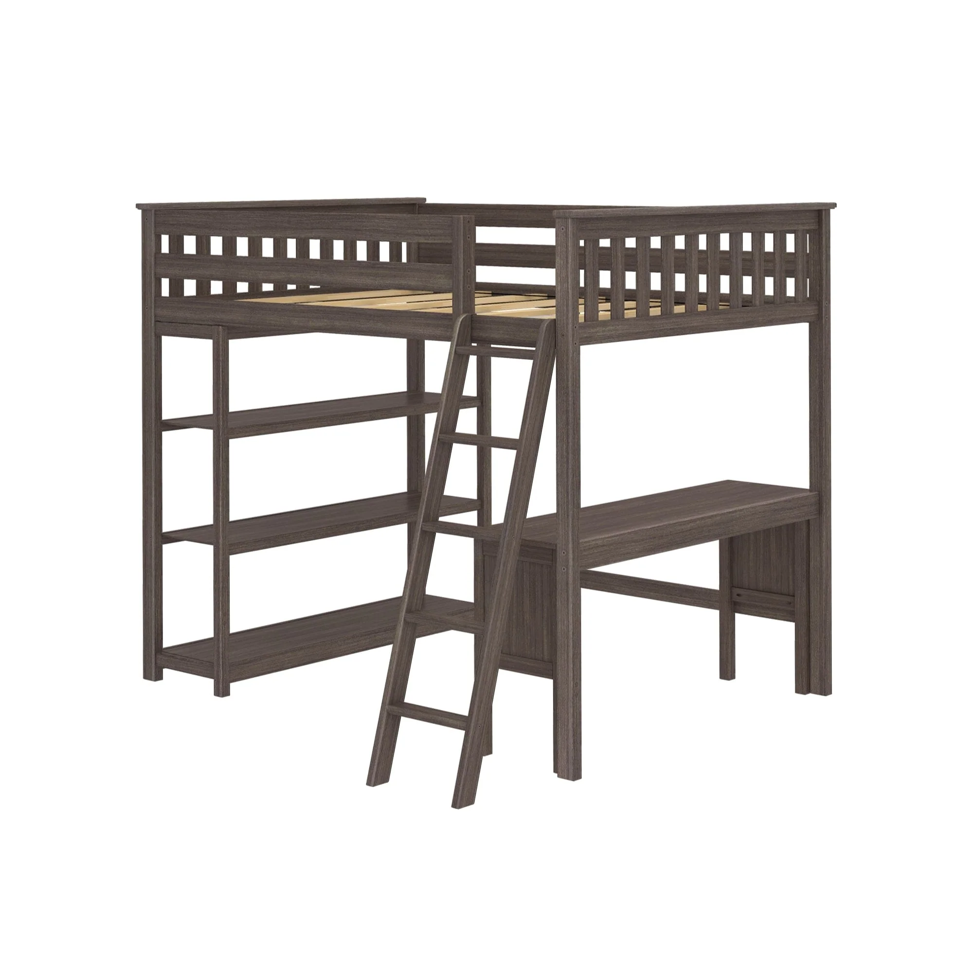 Full Loft Bed With Bookcase & Desk - Image 12