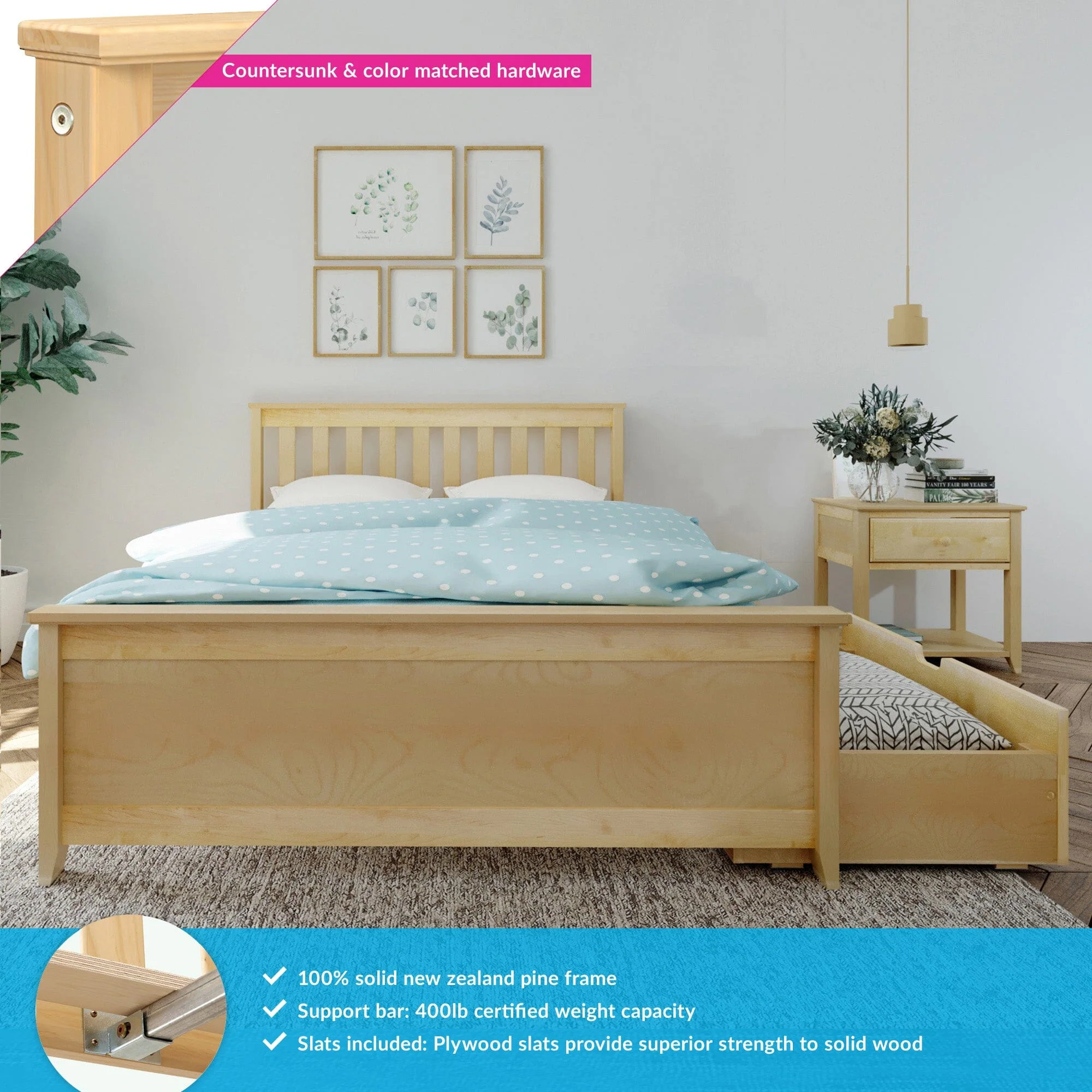 Full Slatted Bed With Storage Drawers - Image 8