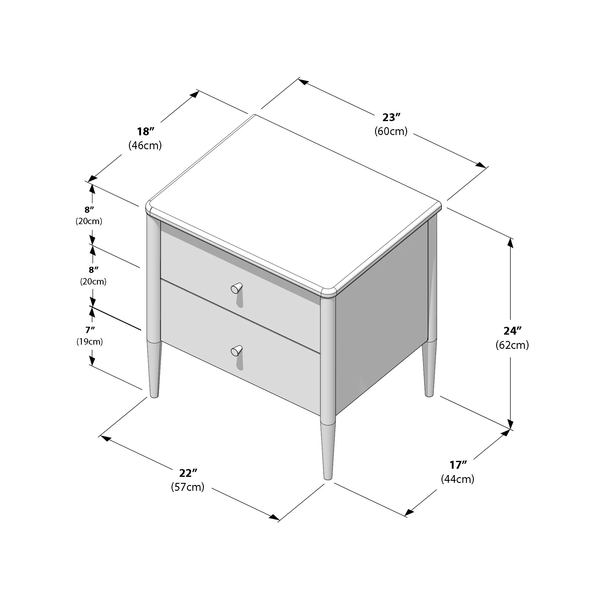 Hudson 2-Drawer Nightstand - Image 16