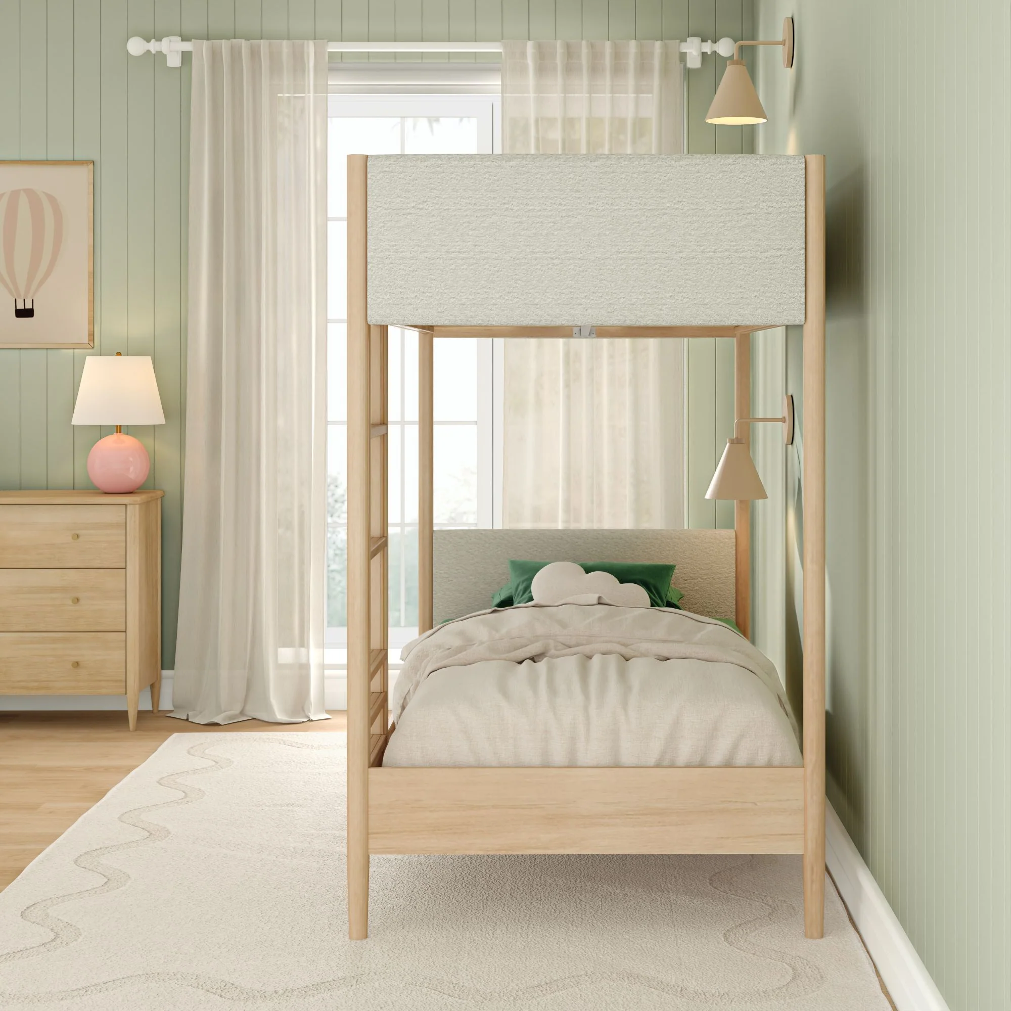 Hudson Upholstered Twin Over Twin Bunk Bed - Image 10