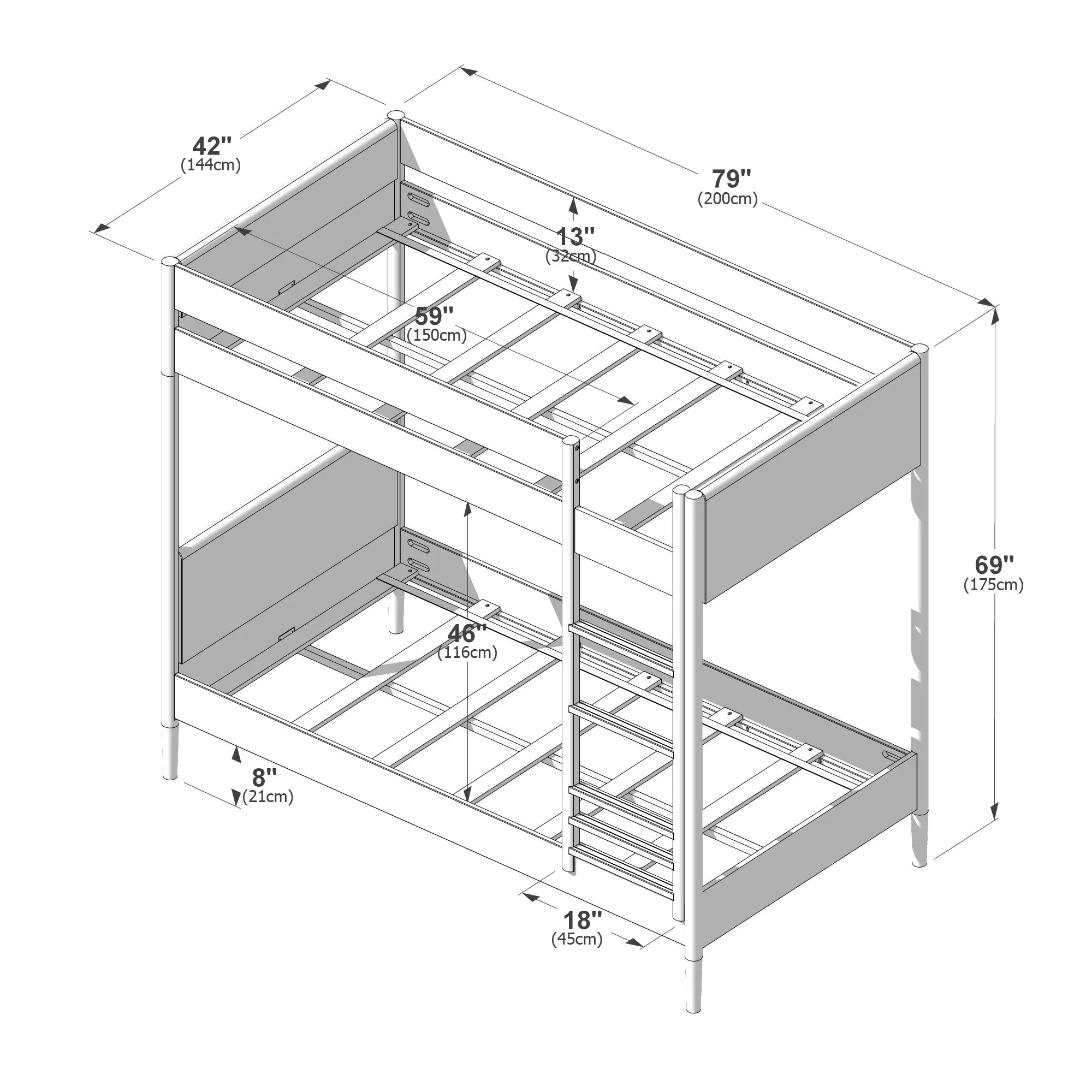 Hudson Upholstered Twin Over Twin Bunk Bed - Image 11