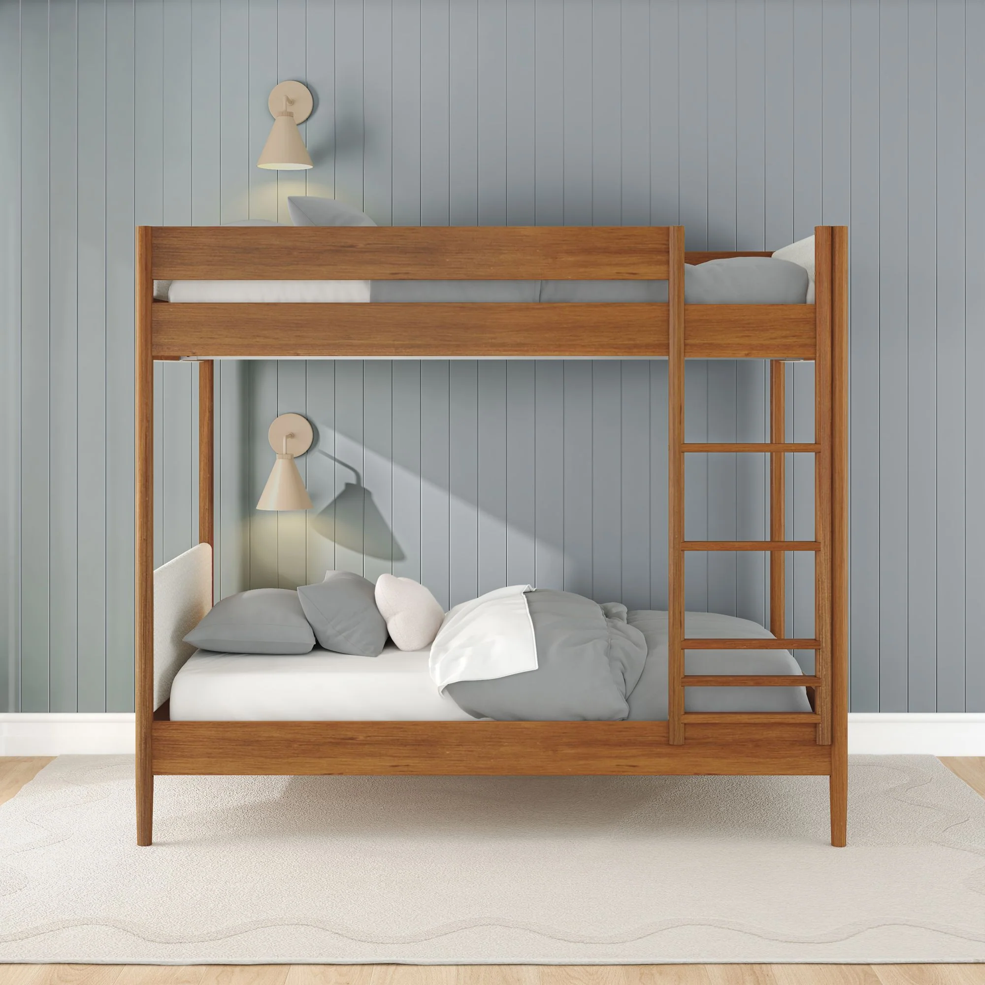 Hudson Upholstered Twin Over Twin Bunk Bed - Image 3