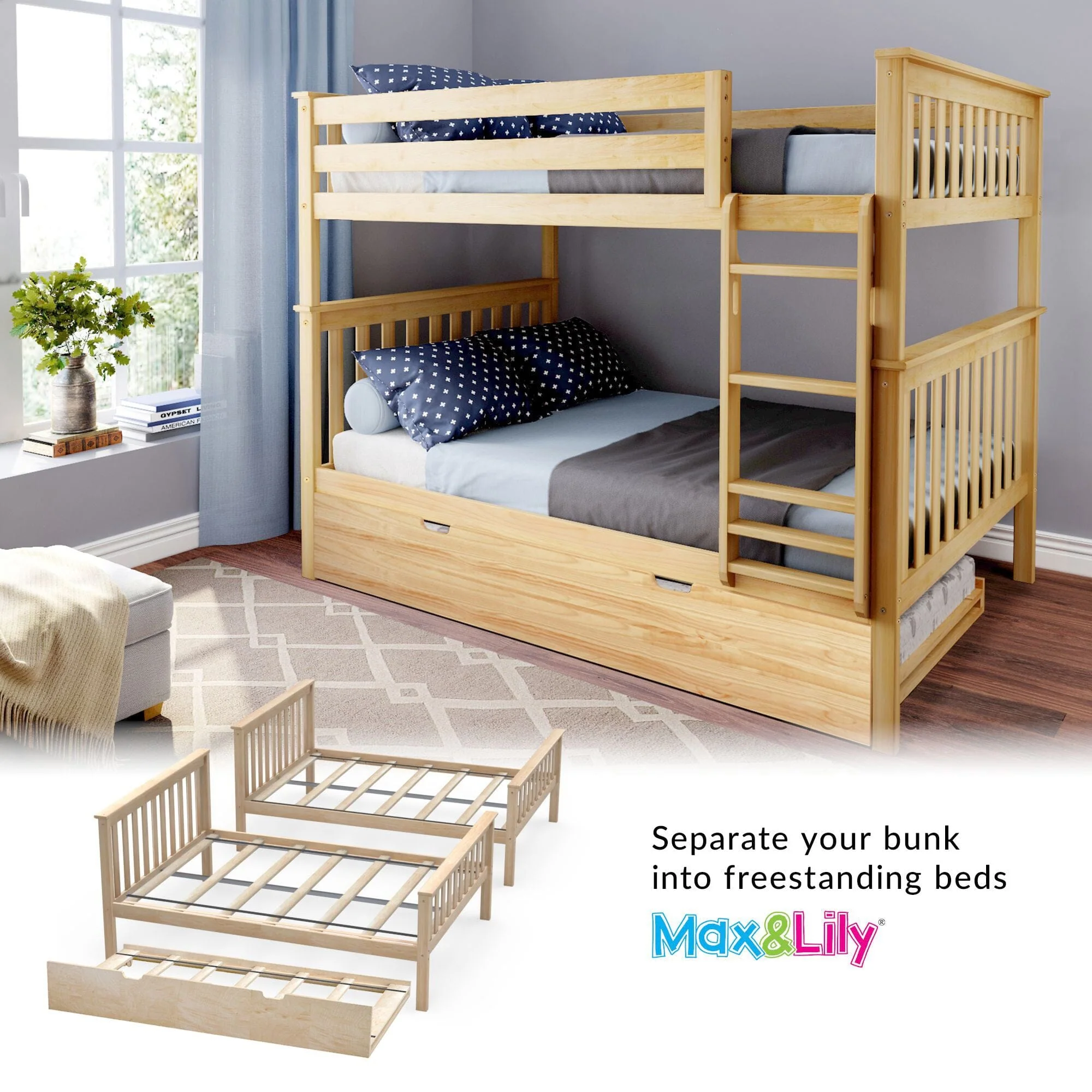 Full Over Full Bunk Bed With Trundle - Image 26