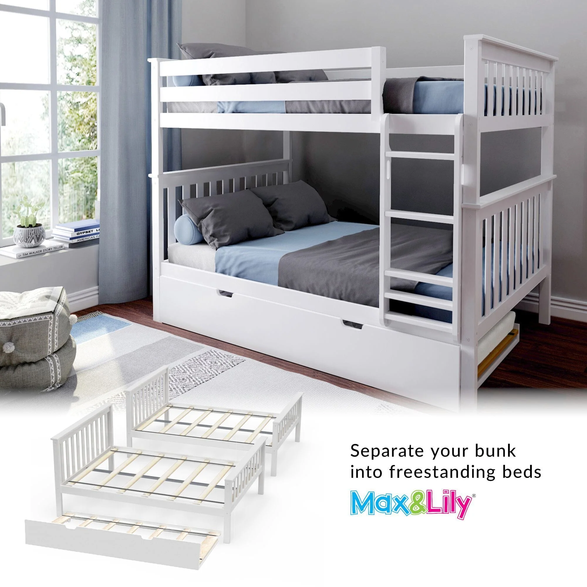 Full Over Full Bunk Bed With Trundle - Image 27