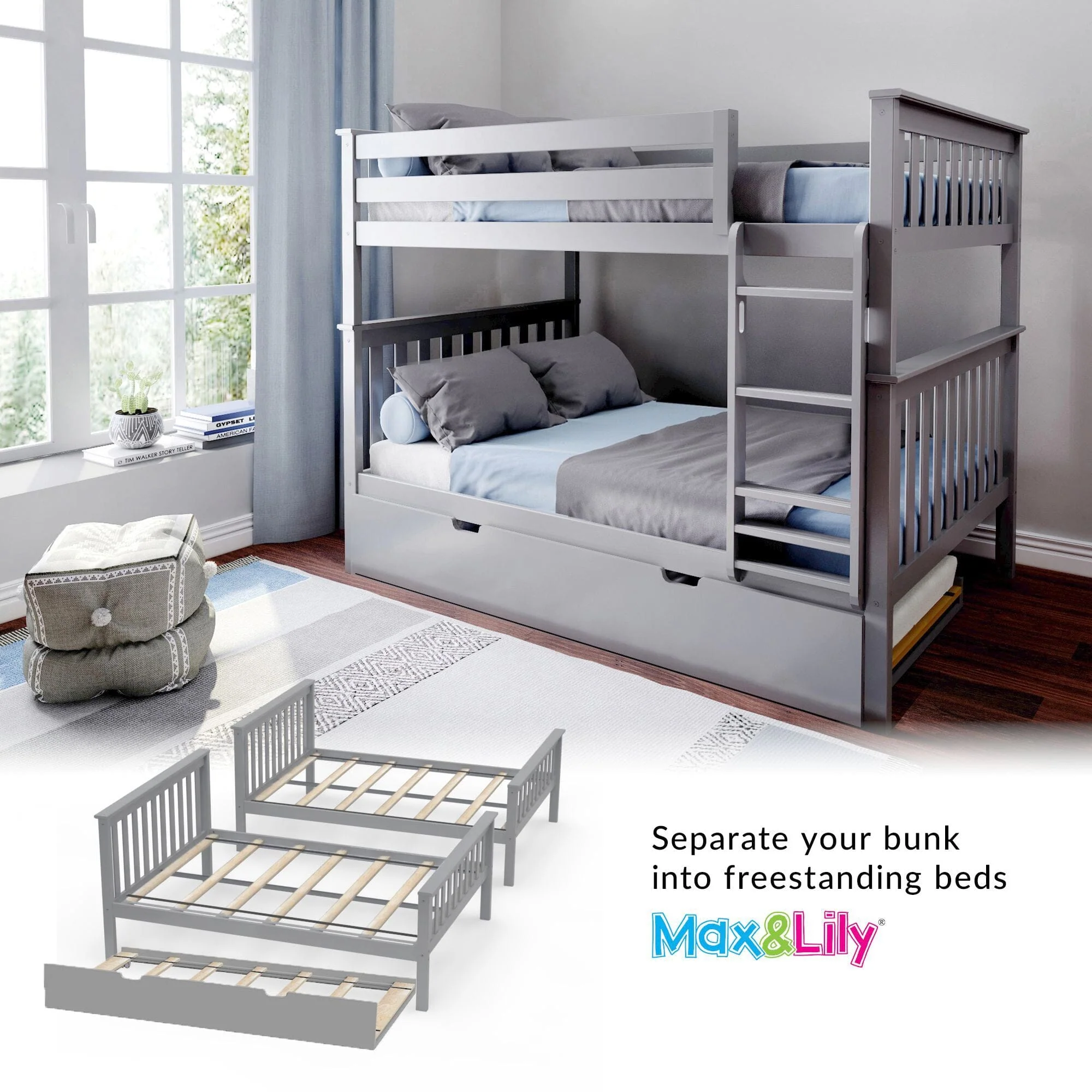 Full Over Full Bunk Bed With Trundle - Image 28