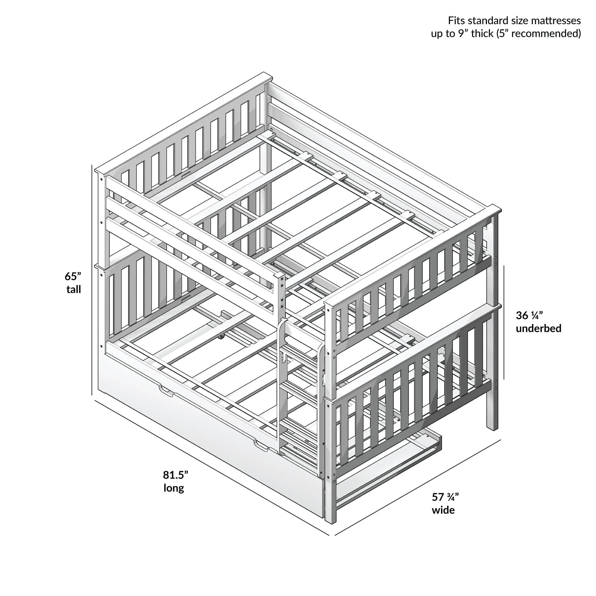 Full Over Full Bunk Bed With Trundle - Image 32