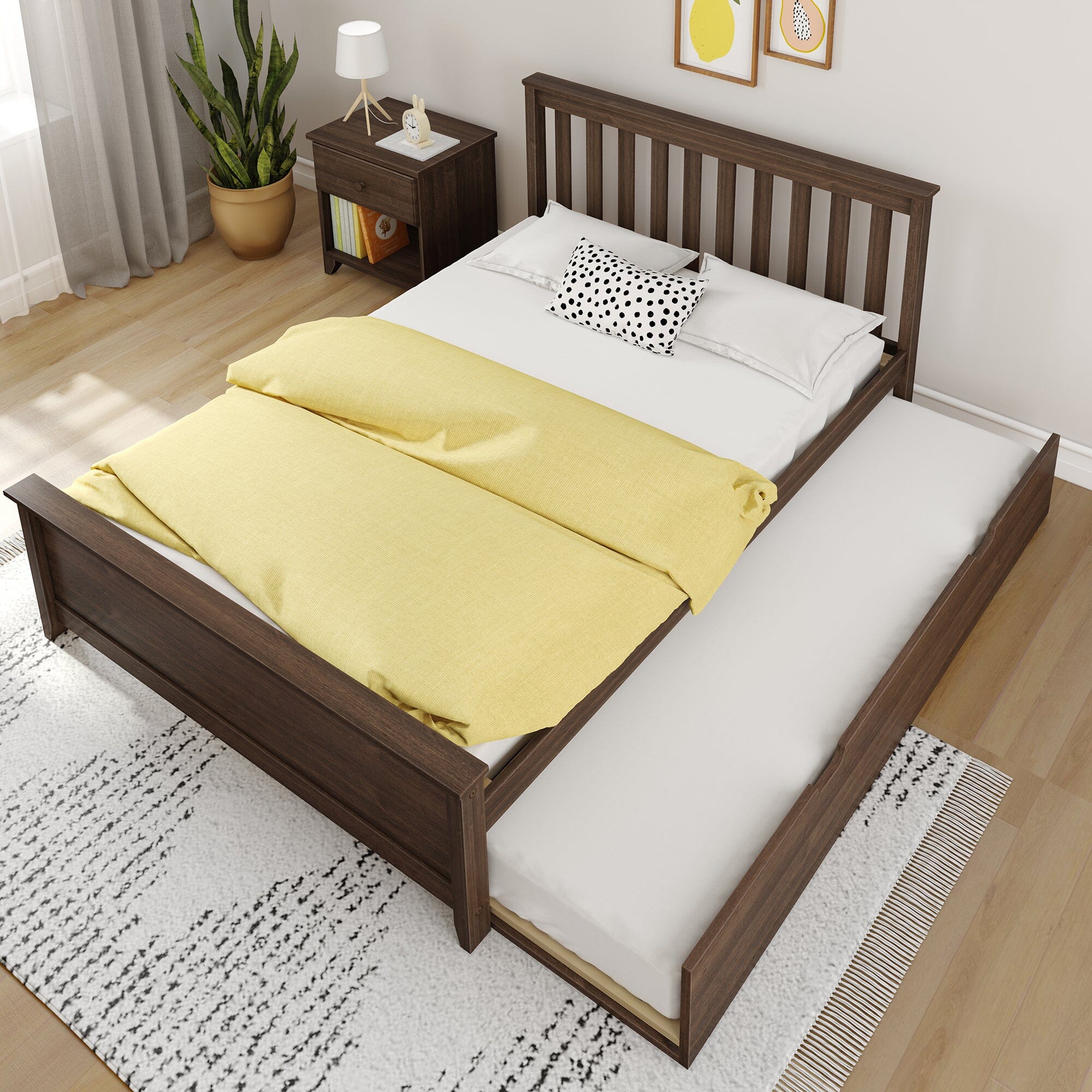 Full Slatted Bed With Trundle - Image 35