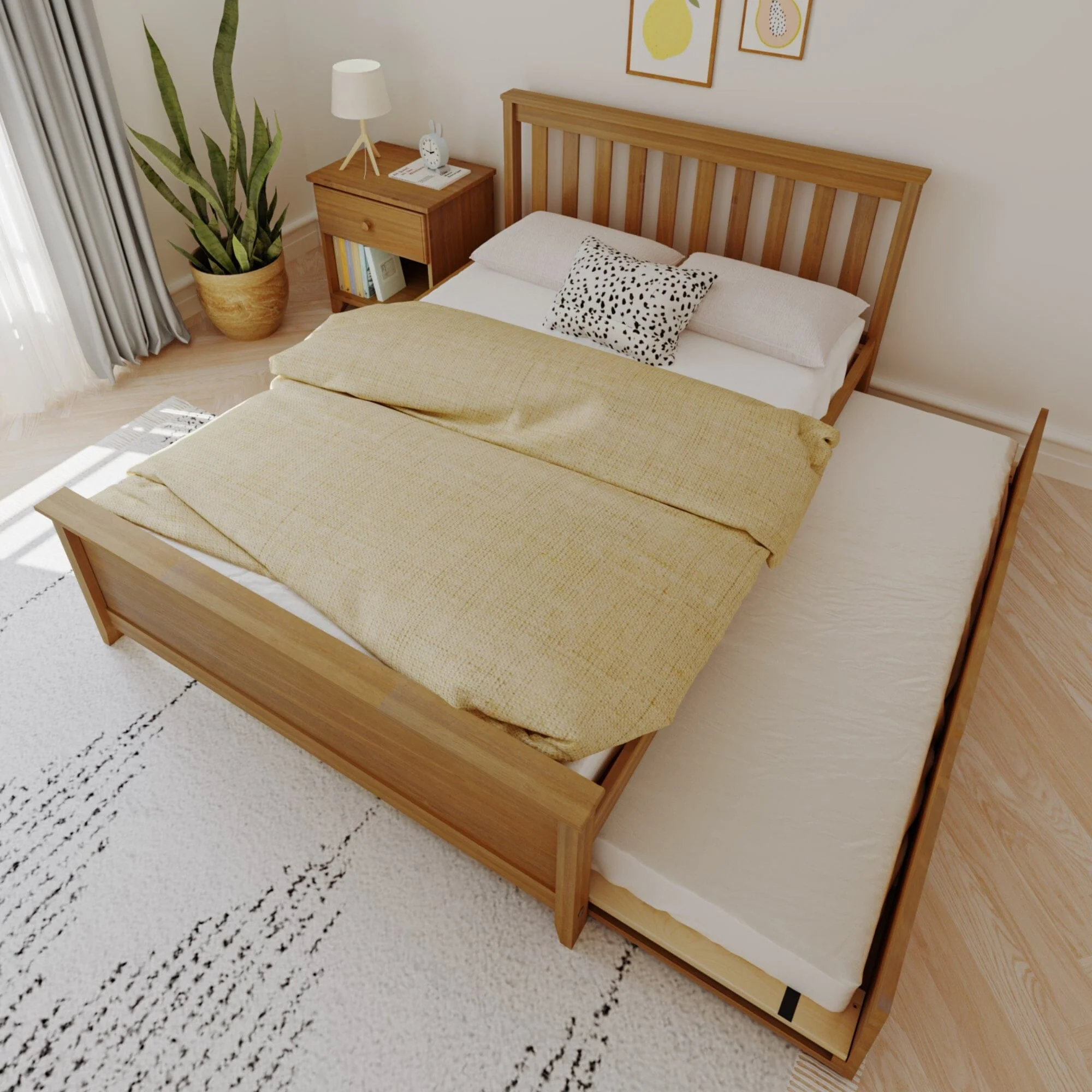 Full Slatted Bed With Trundle - Image 36
