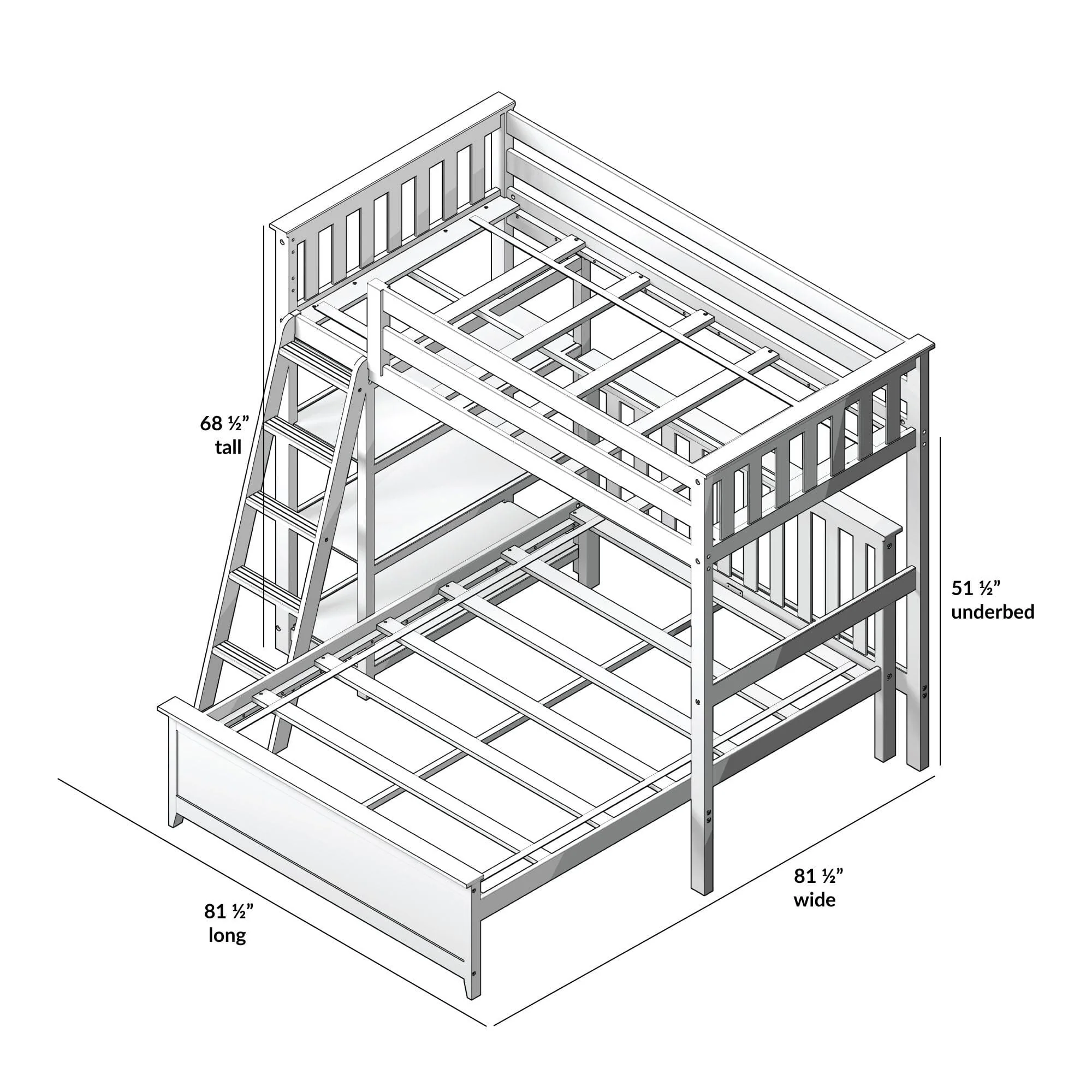 Twin Over Full L-Shaped Bunk Bed With Bookcase - Image 13