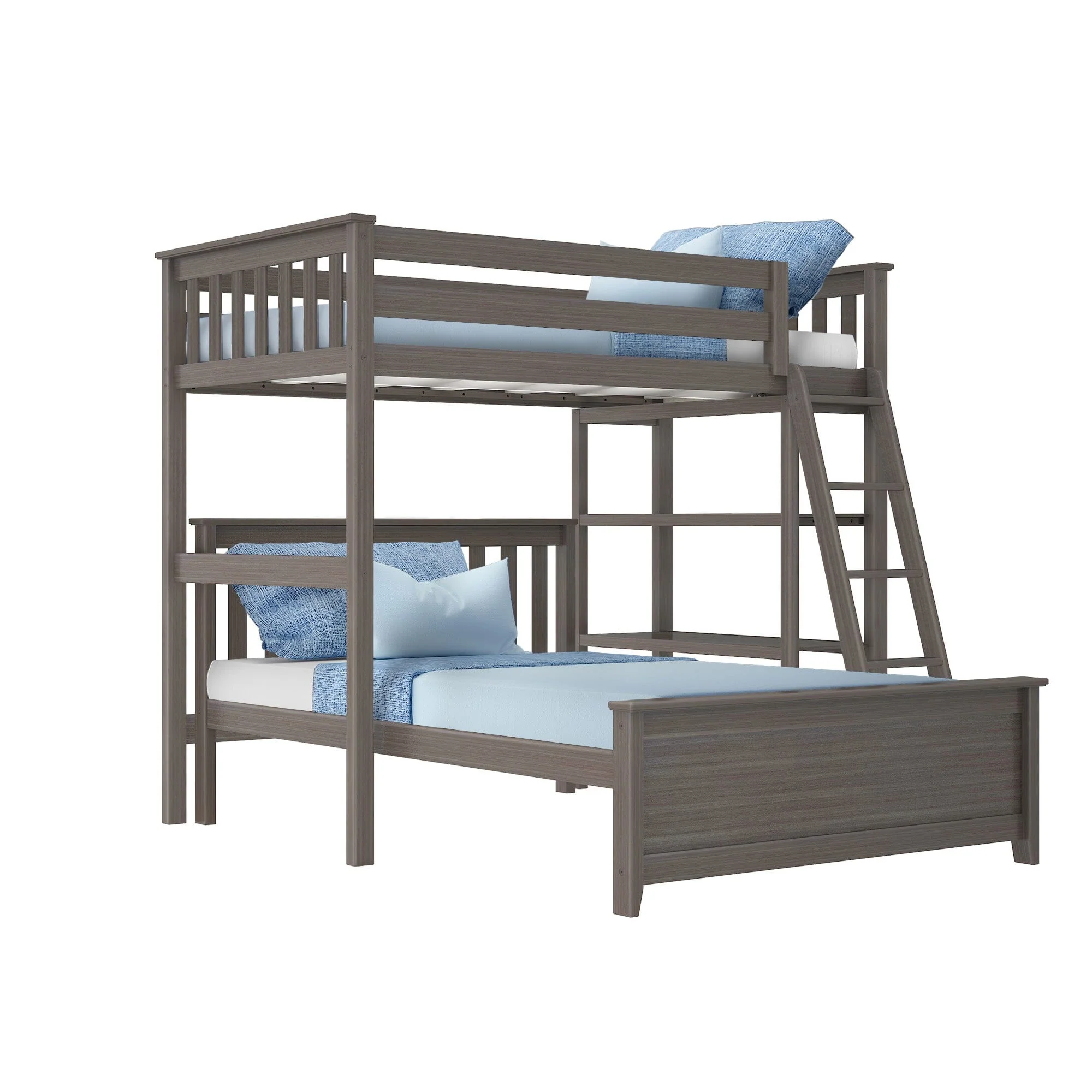 Twin Over Full L-Shaped Bunk Bed With Bookcase - Image 5