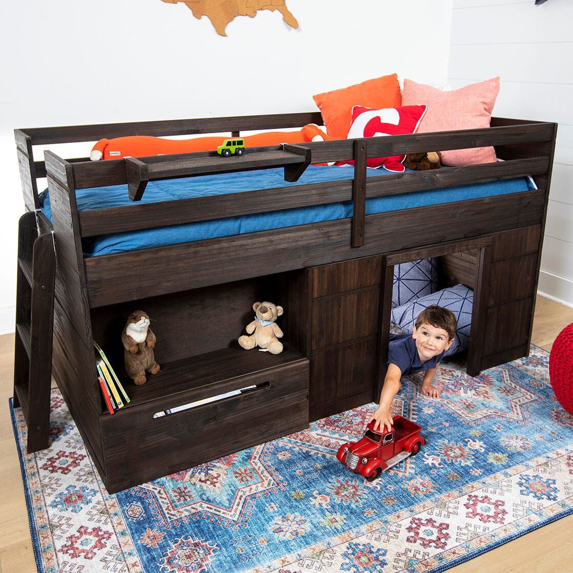 Modern Farmhouse Play & Store Low Loft Bed - Image 17