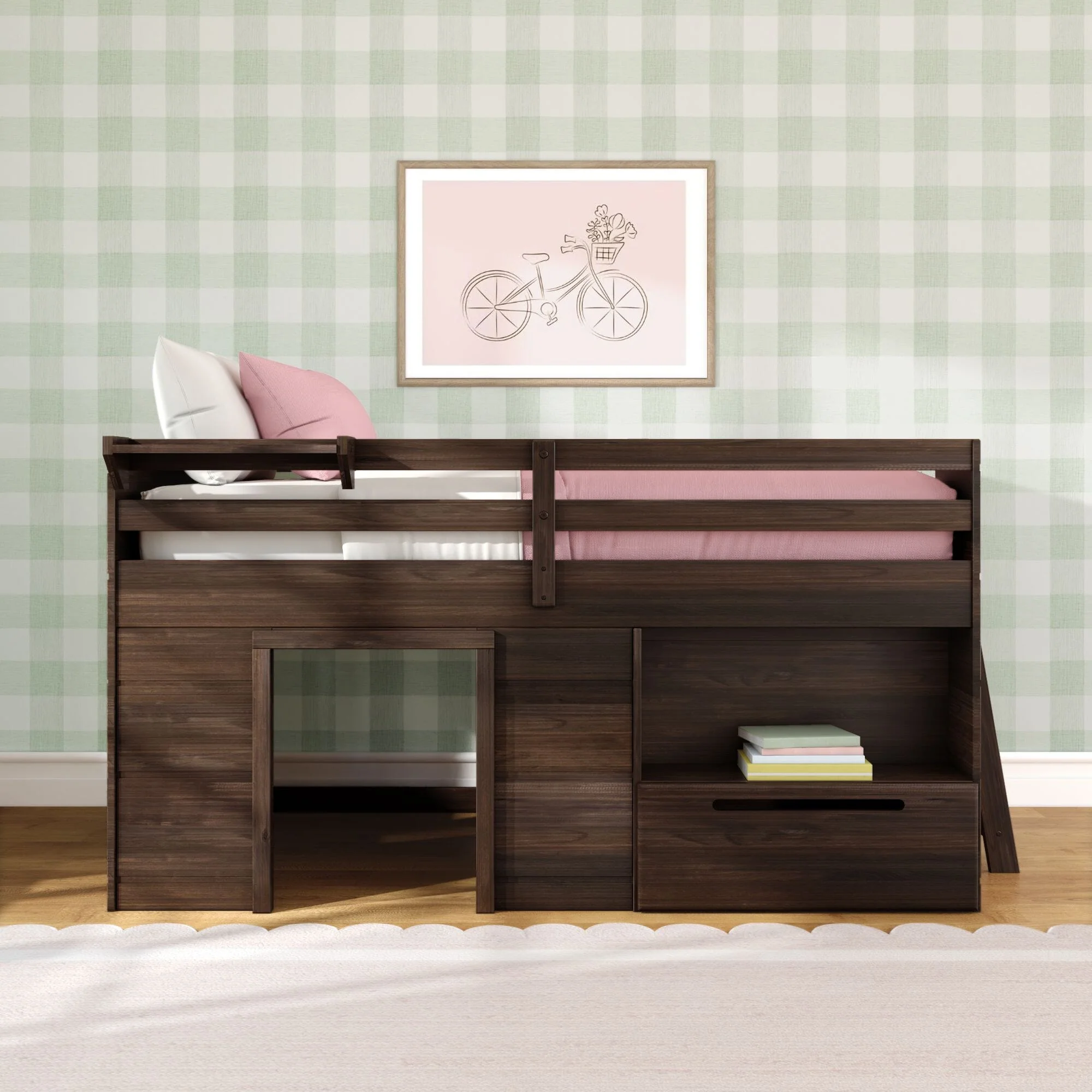 Modern Farmhouse Play & Store Low Loft Bed - Image 5