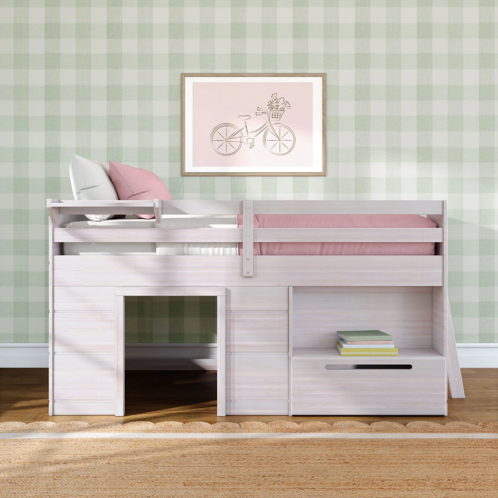Modern Farmhouse Play & Store Low Loft Bed - Image 6