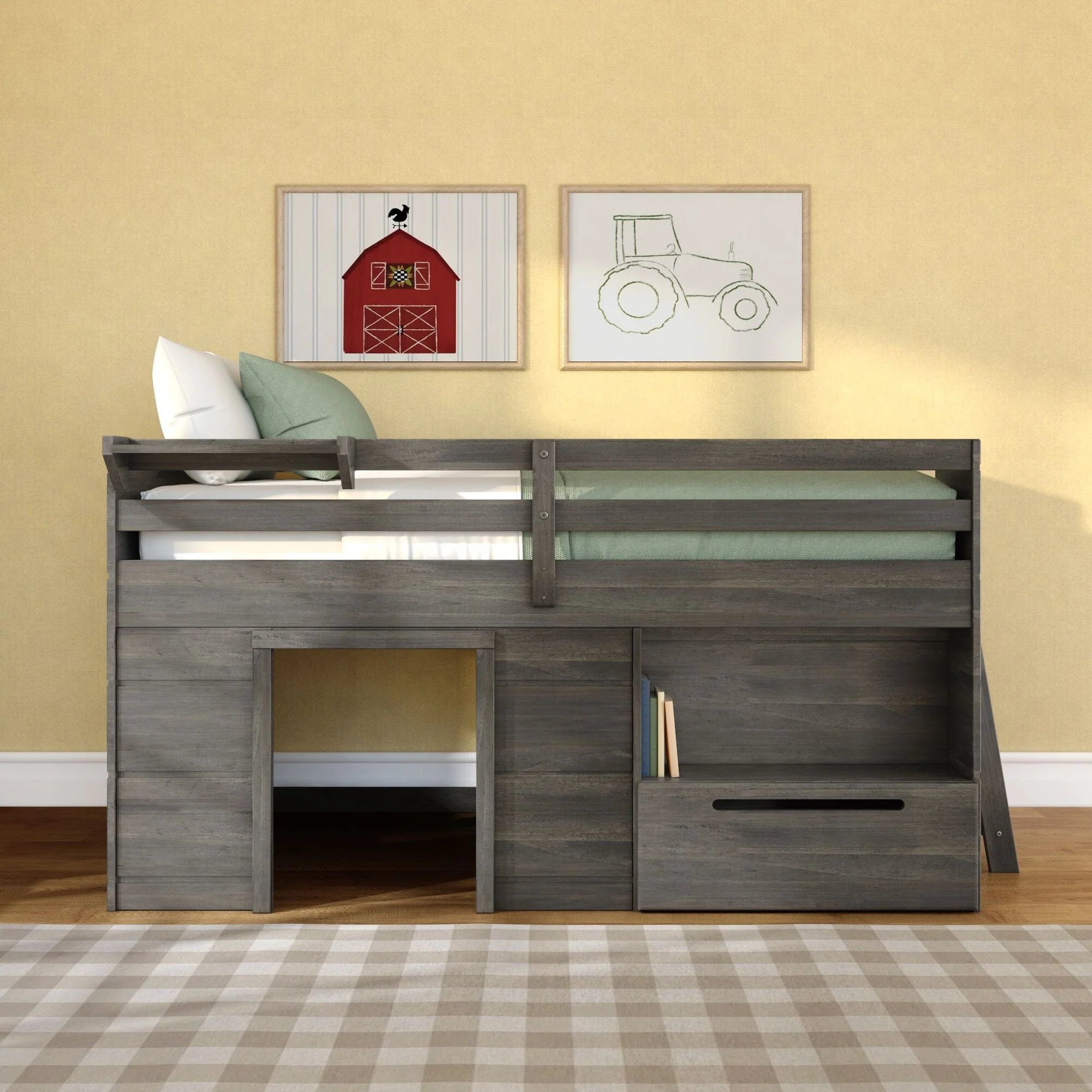 Modern Farmhouse Play & Store Low Loft Bed - Image 7