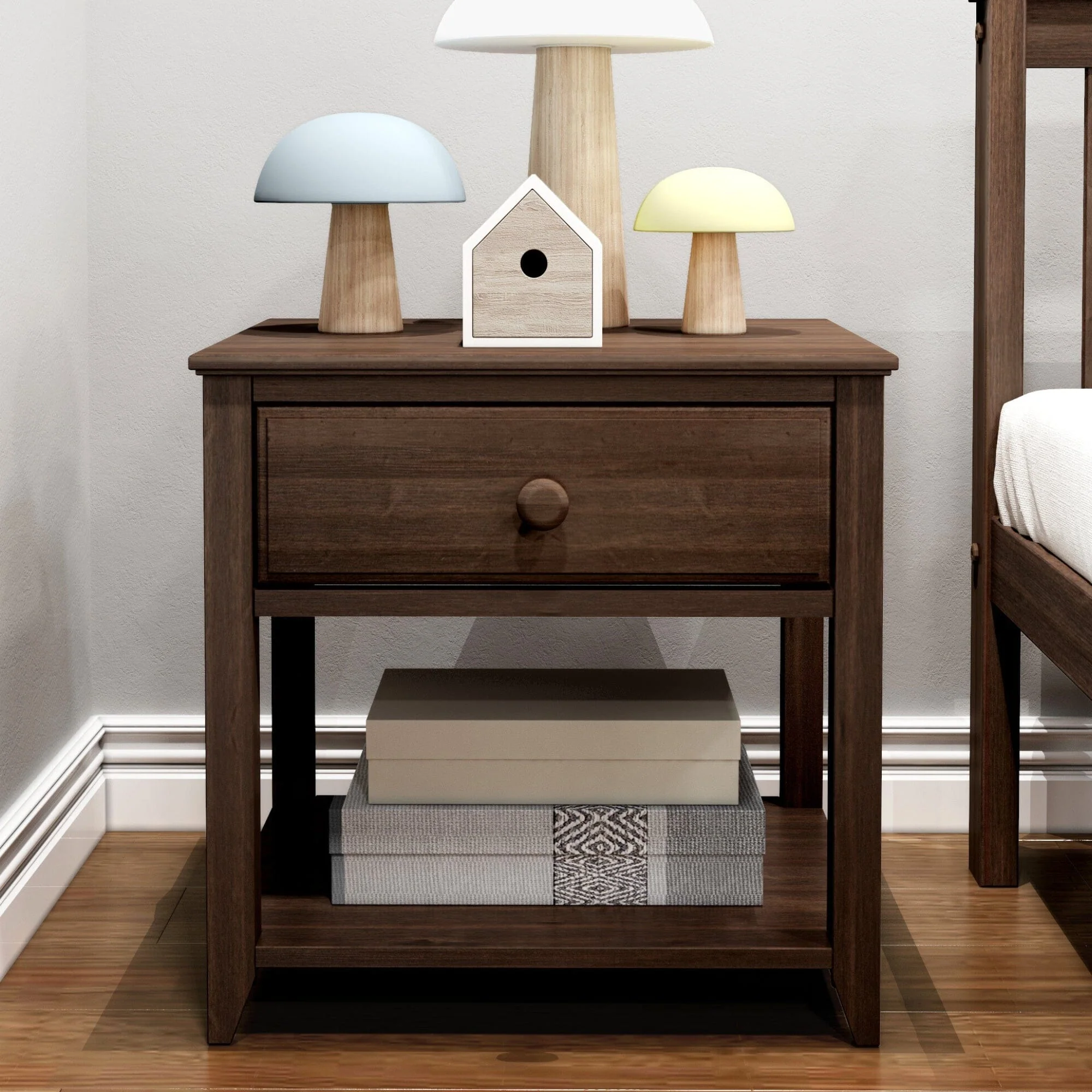 Nightstand with Drawer and Shelf - Image 11