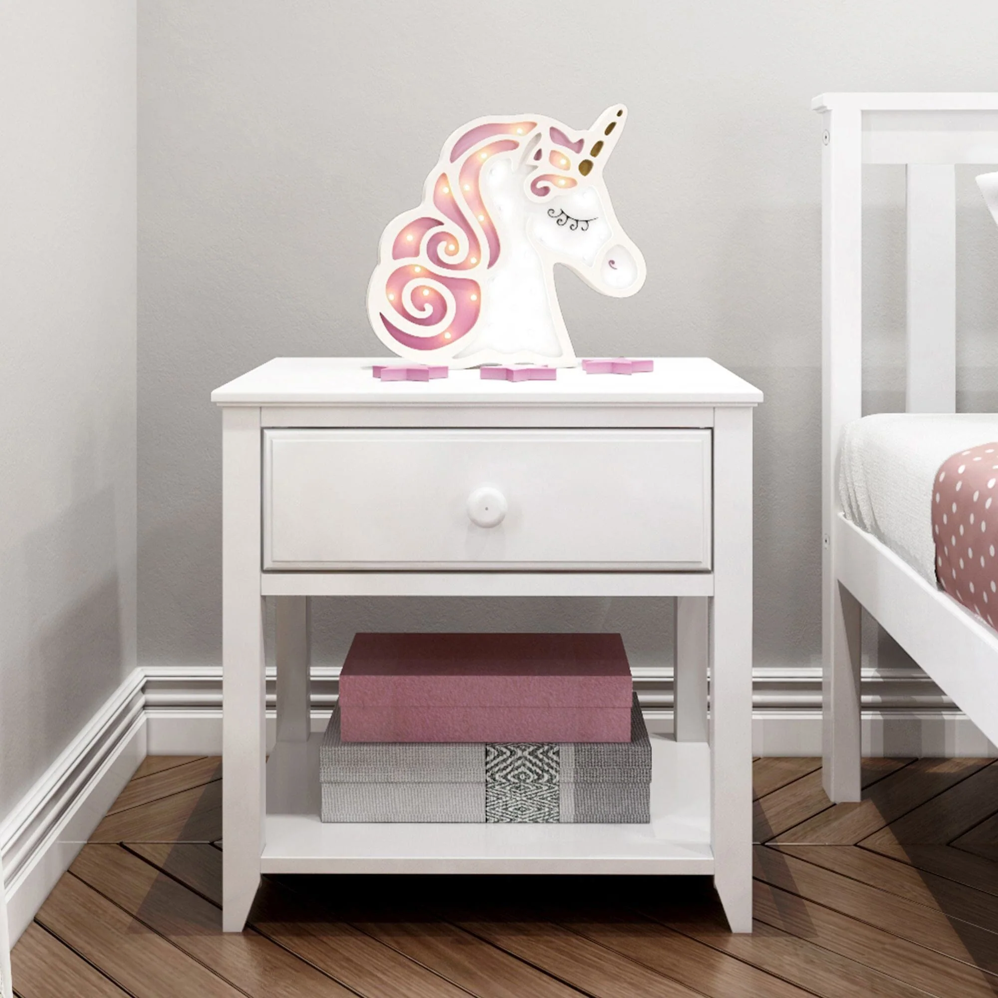 Nightstand with Drawer and Shelf - Image 21