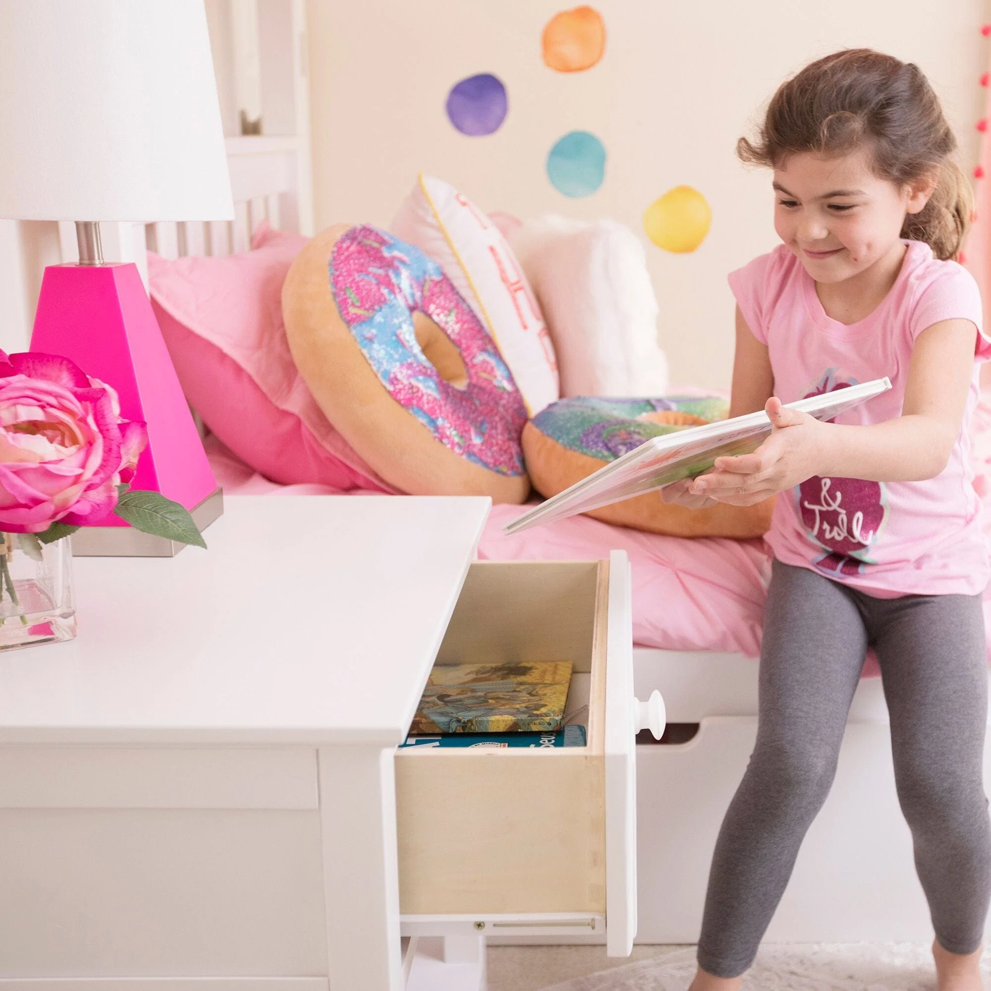 Nightstand with Drawer and Shelf - Image 27