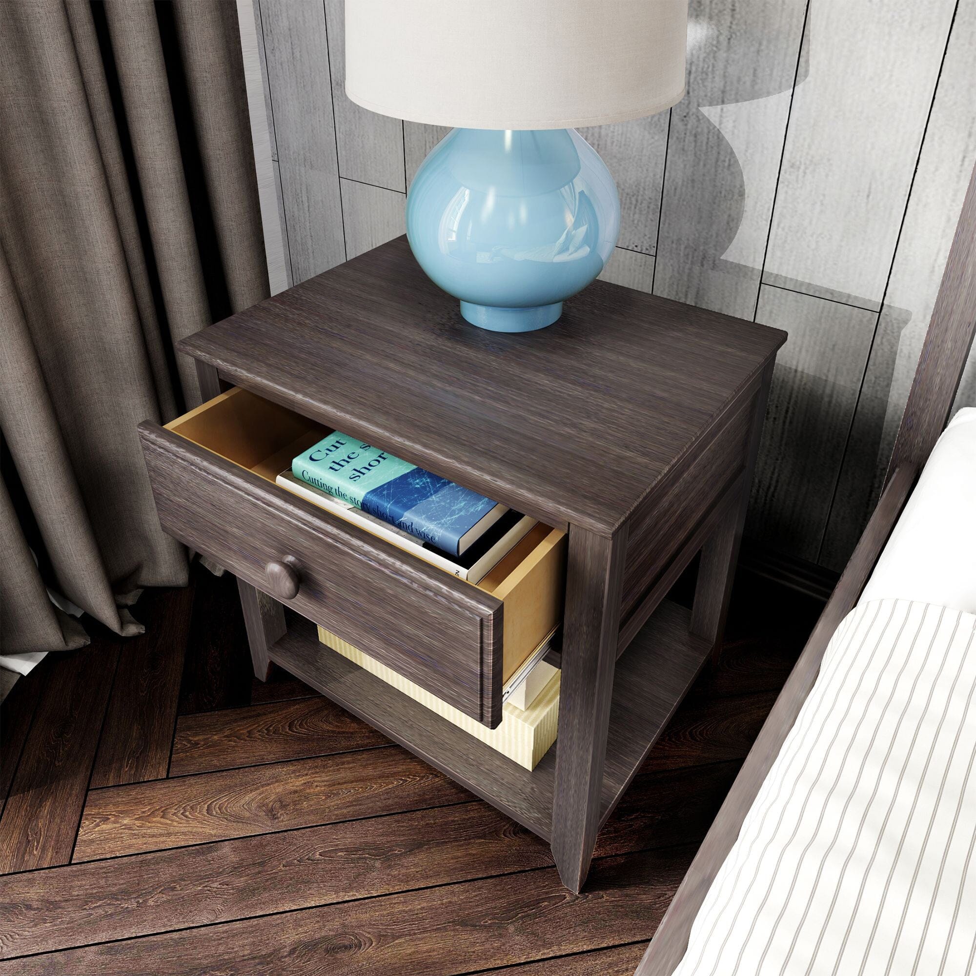 Nightstand with Drawer and Shelf - Image 9