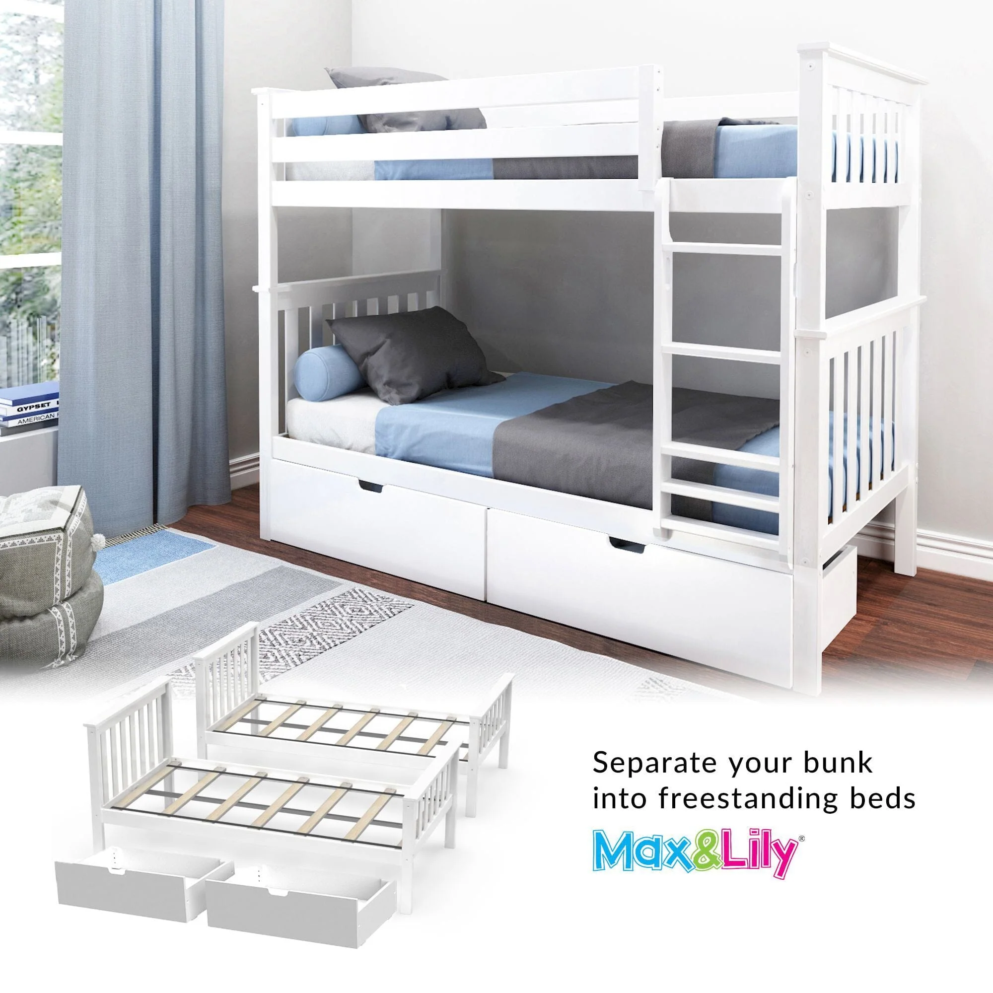 Twin Over Twin Bunk Bed With Storage Drawers - Image 17
