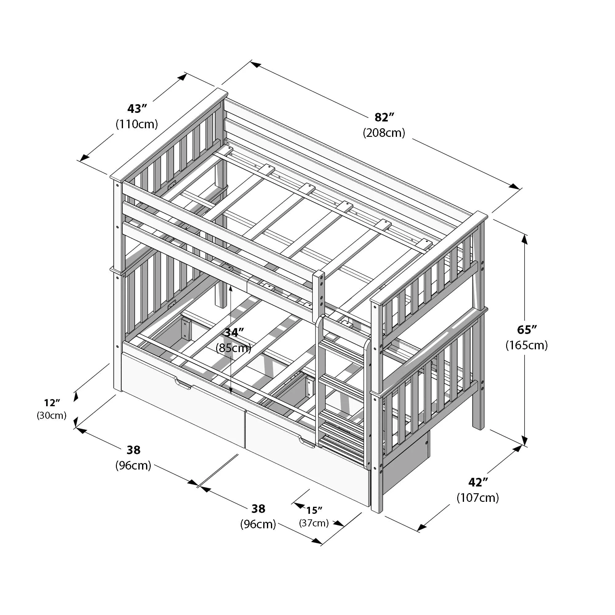 Twin Over Twin Bunk Bed With Storage Drawers - Image 31