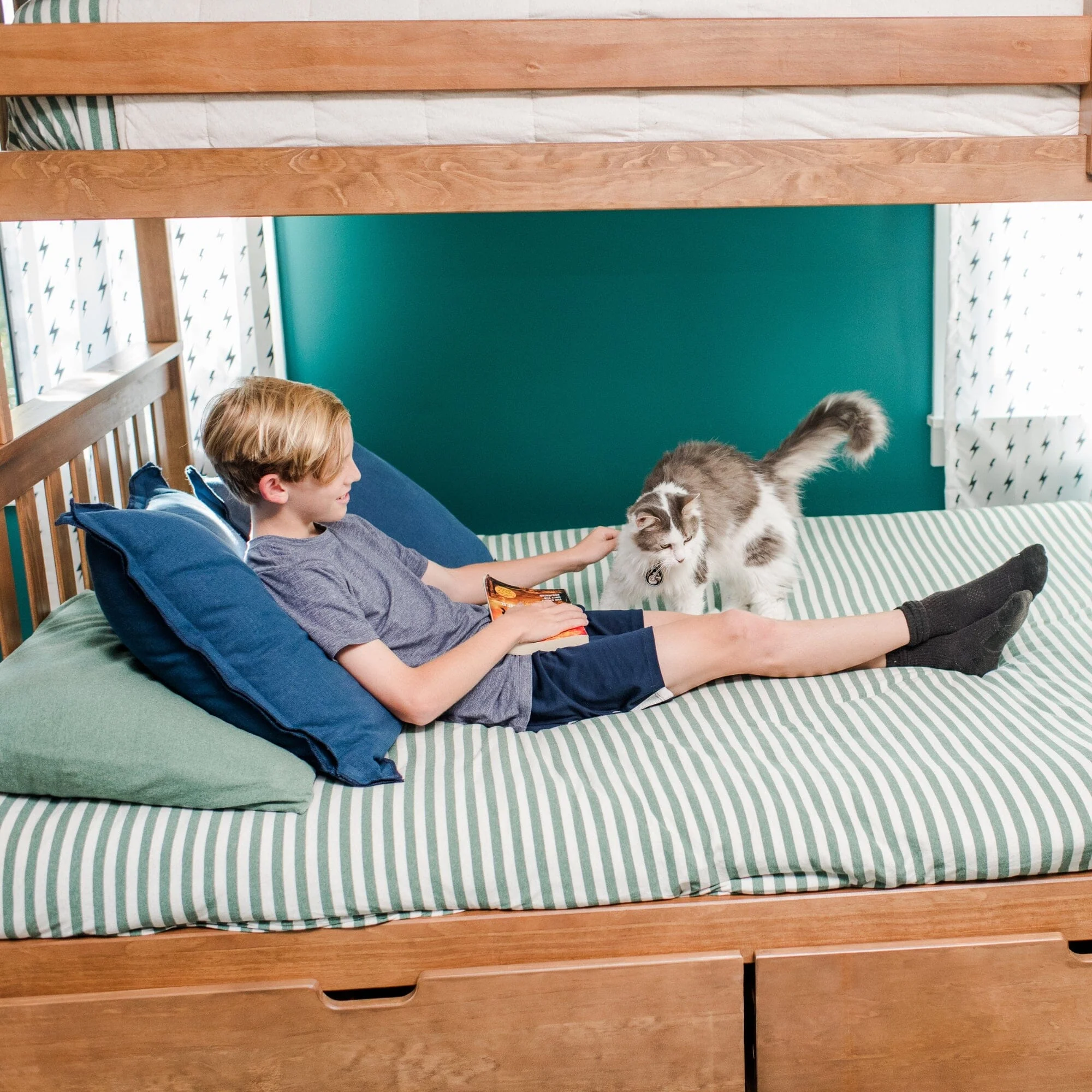 Twin Over Full Bunk Bed With Storage Drawers - Image 8