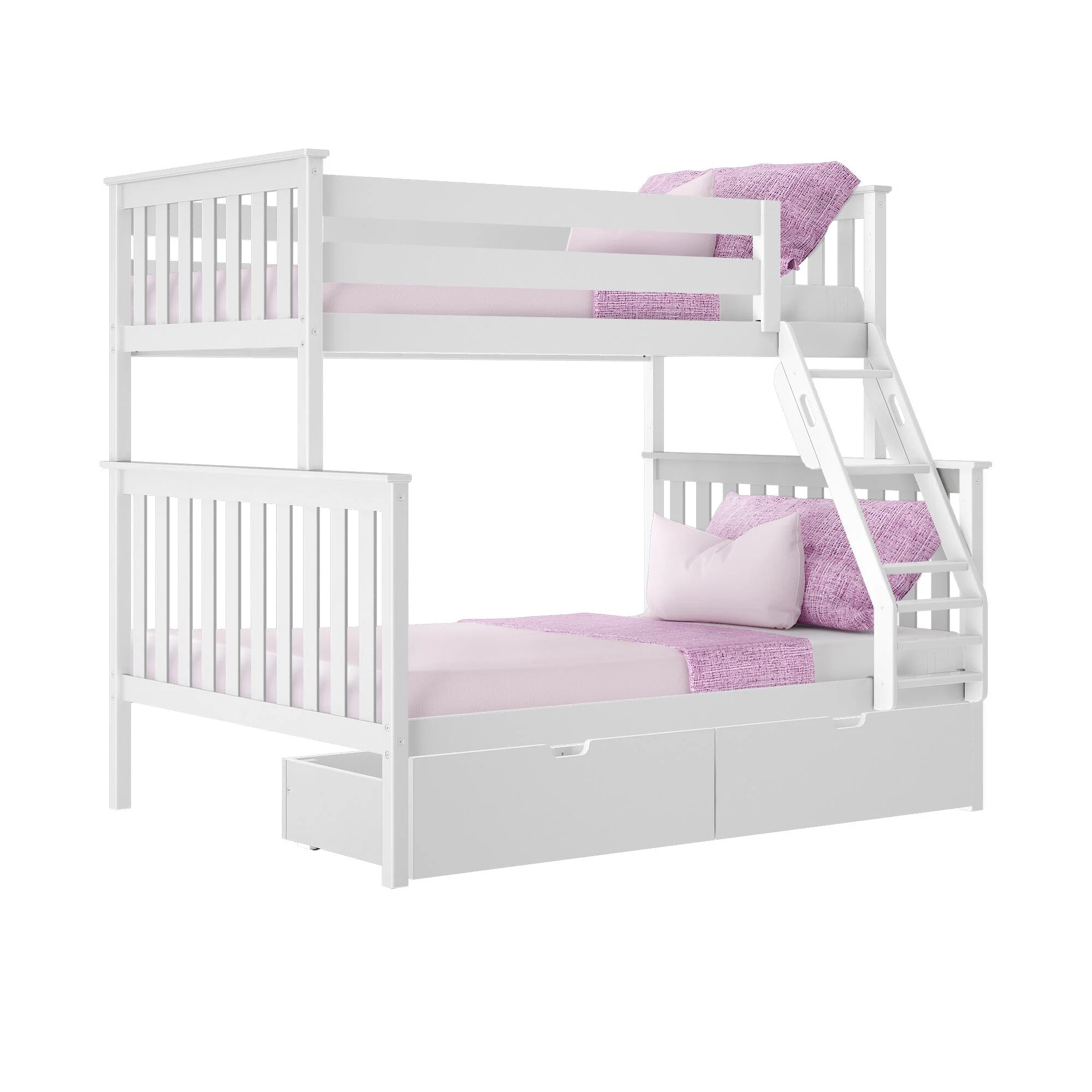 Twin Over Full Bunk Bed With Storage Drawers - Image 9