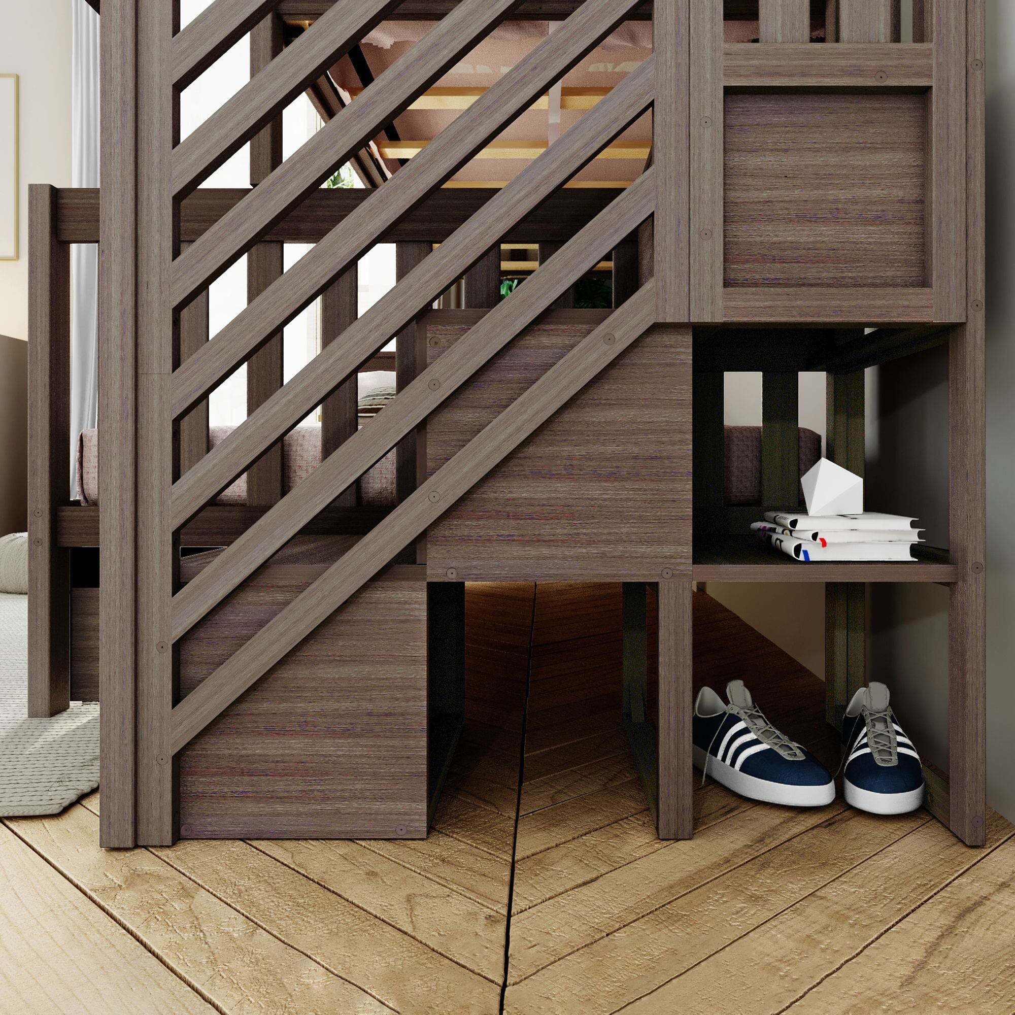 Twin Over Full Bunk Bed With Stairs & Storage Drawers - Image 17
