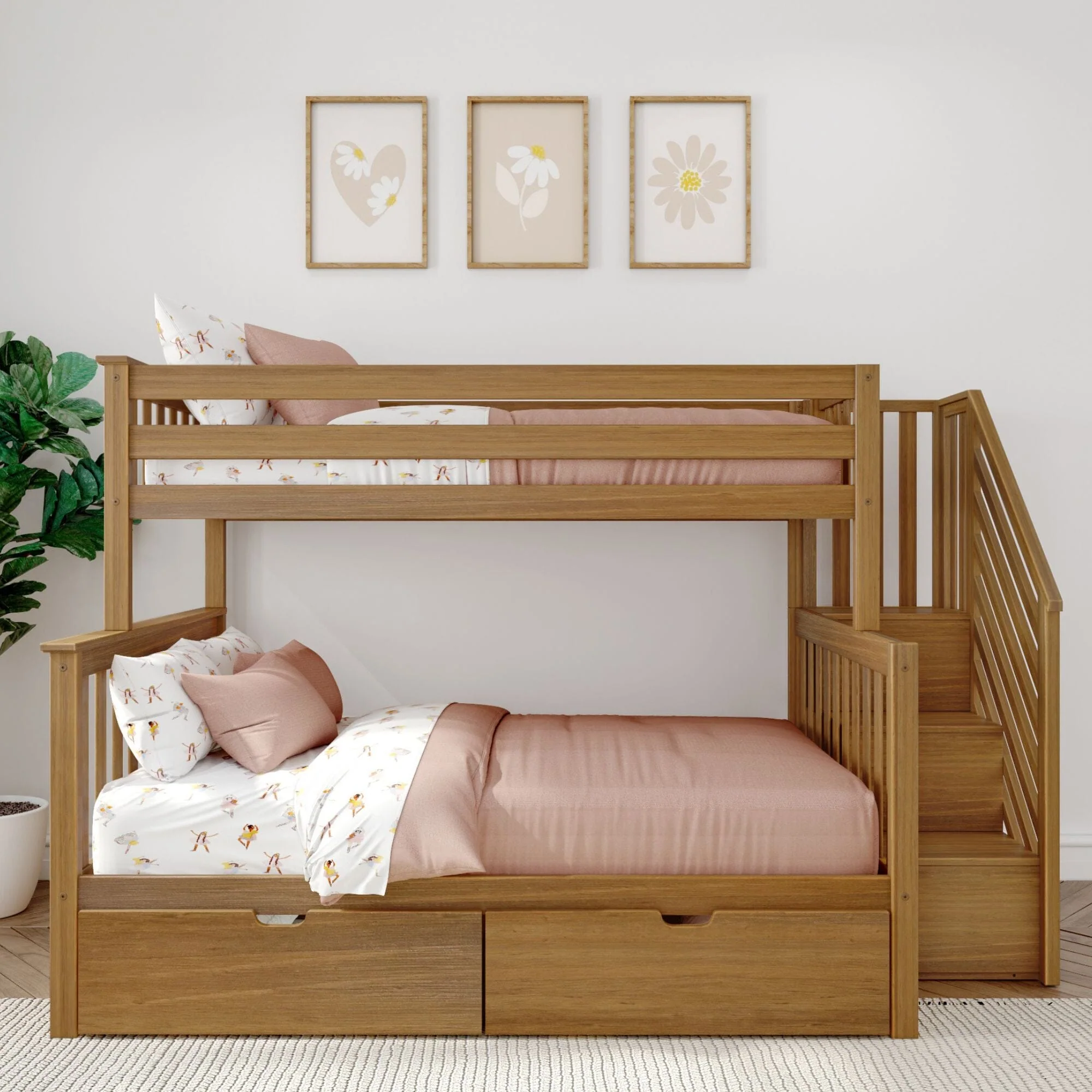 Twin Over Full Bunk Bed With Stairs & Storage Drawers - Image 7
