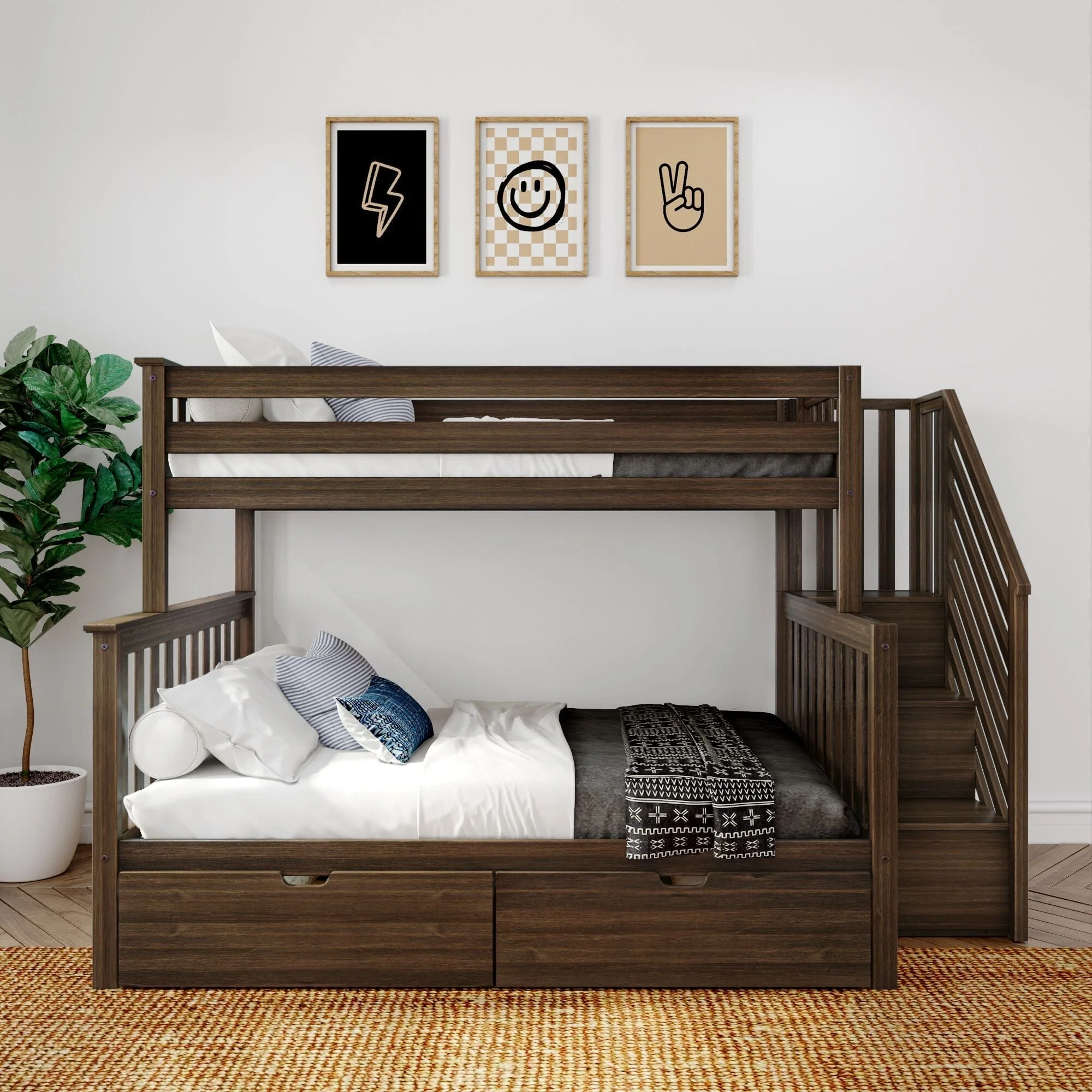 Twin Over Full Bunk Bed With Stairs & Storage Drawers - Image 8