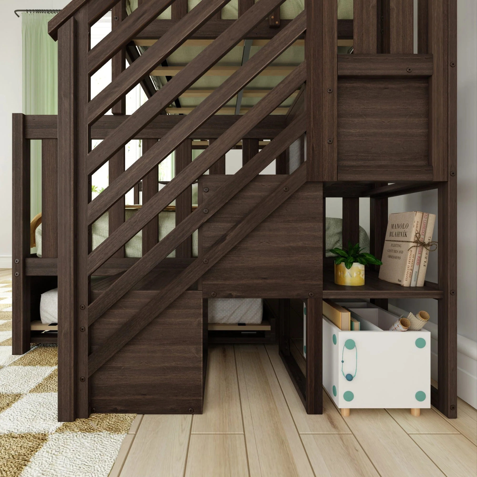 Twin Over Full Bunk Bed With Stairs & Trundle - Image 24