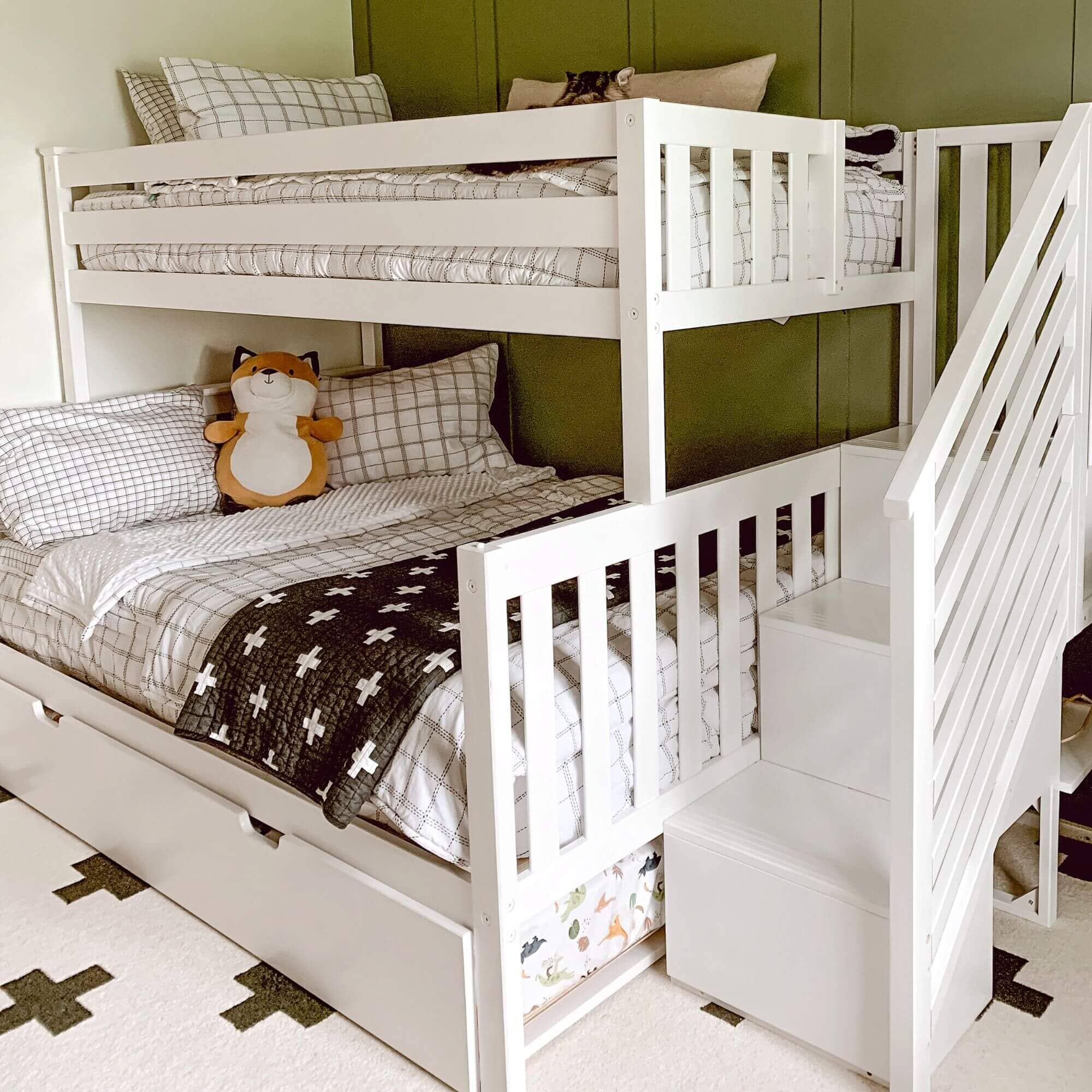 Twin Over Full Bunk Bed With Stairs & Trundle - Image 25