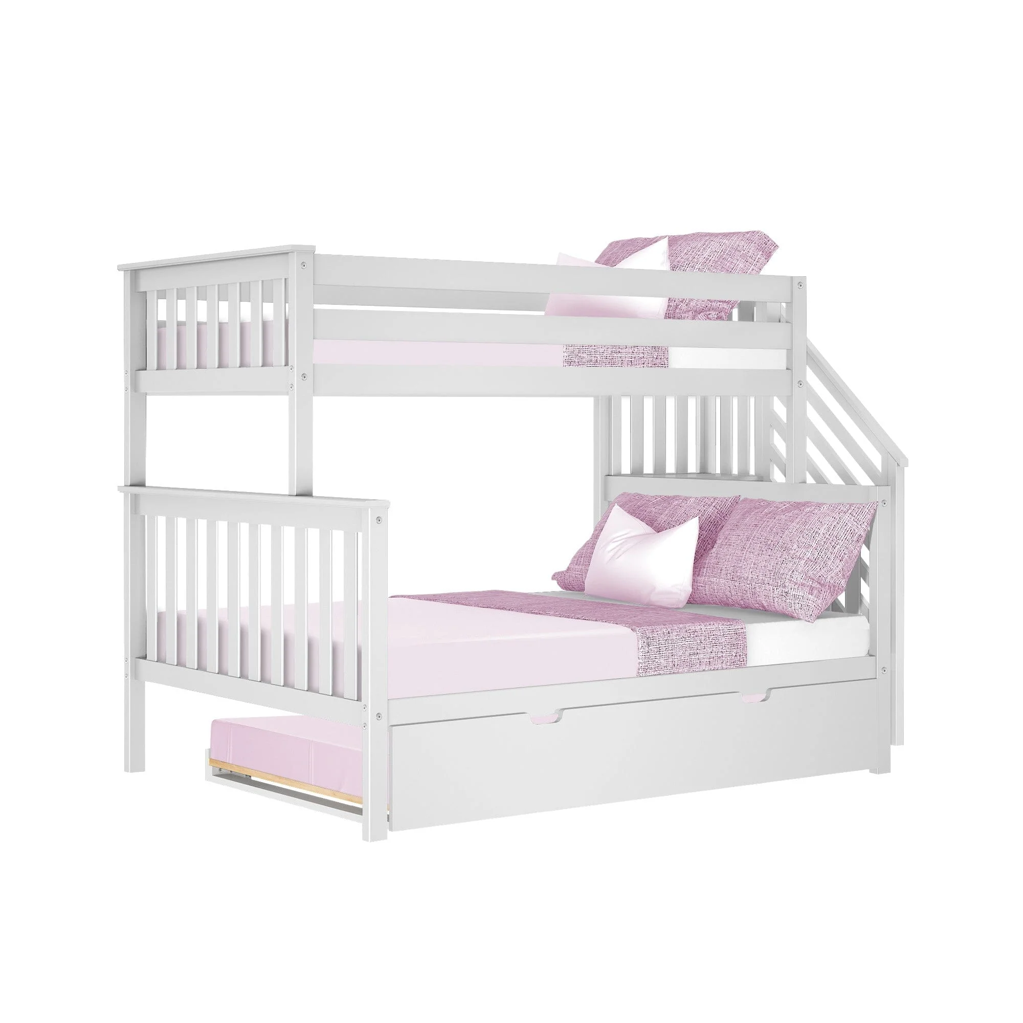 Twin Over Full Bunk Bed With Stairs & Trundle - Image 9