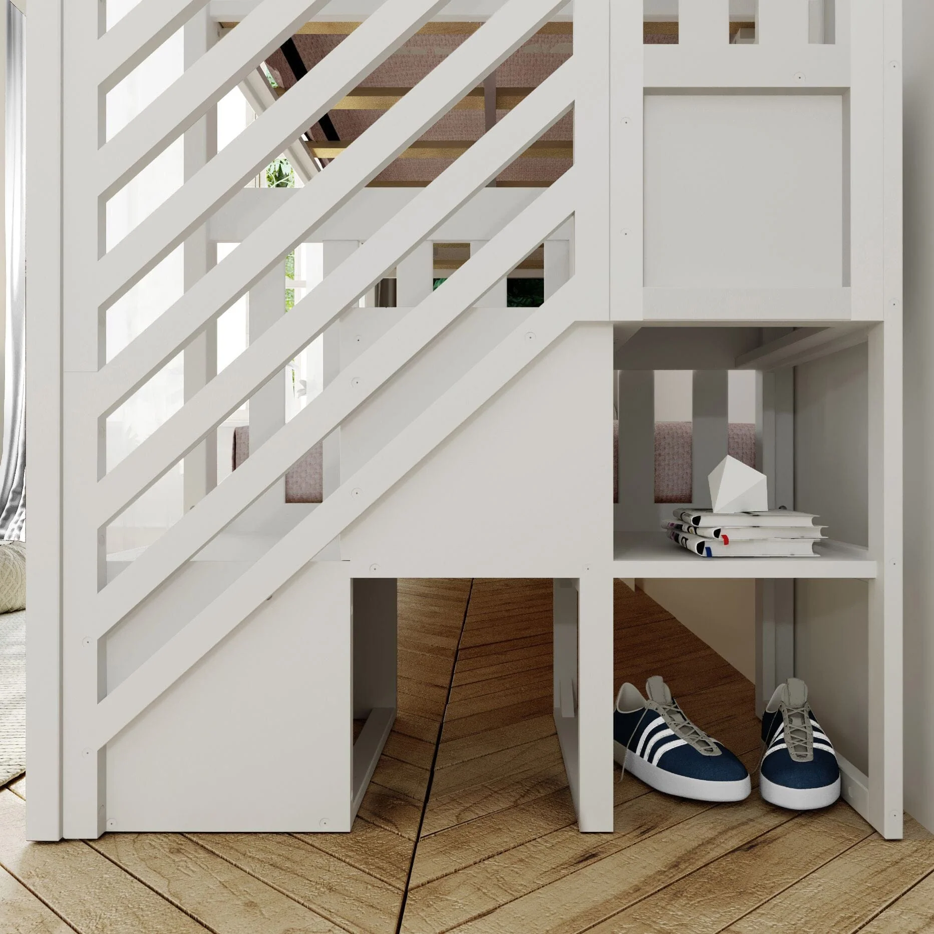 Twin Over Twin Bunk Bed With Stairs - Image 17