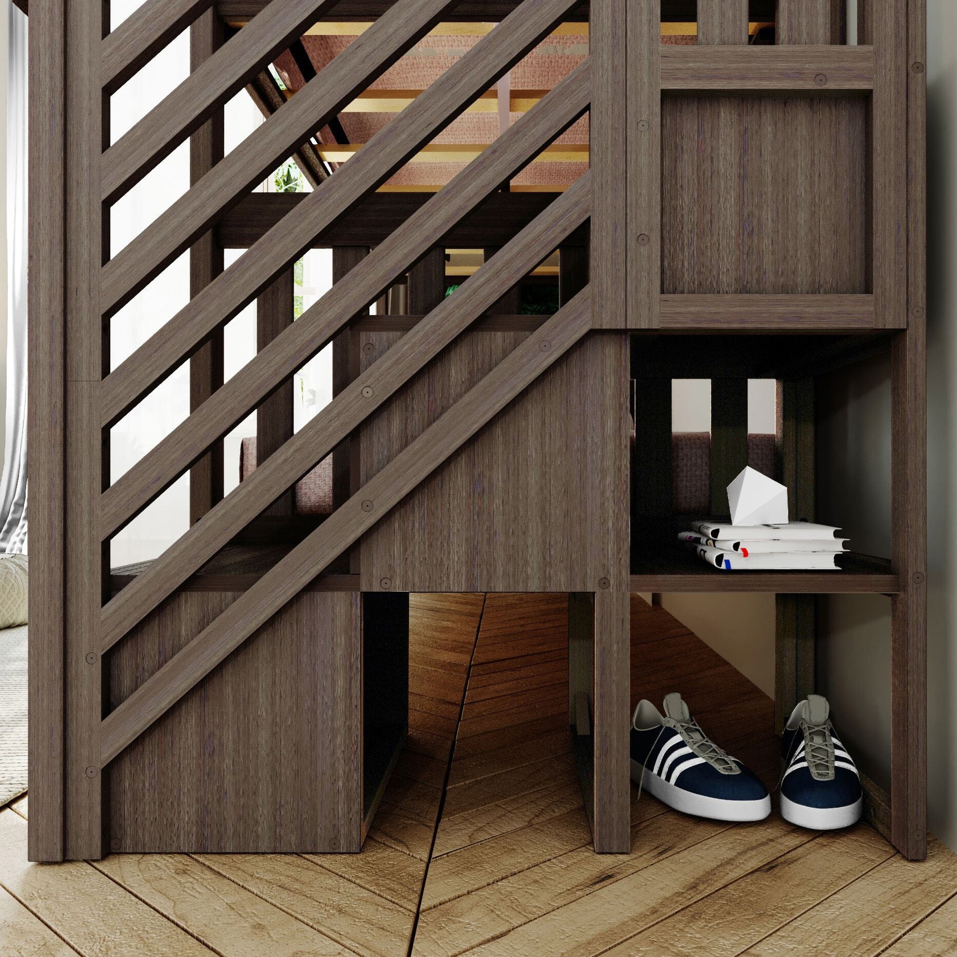 Twin Over Twin Bunk Bed With Stairs - Image 18