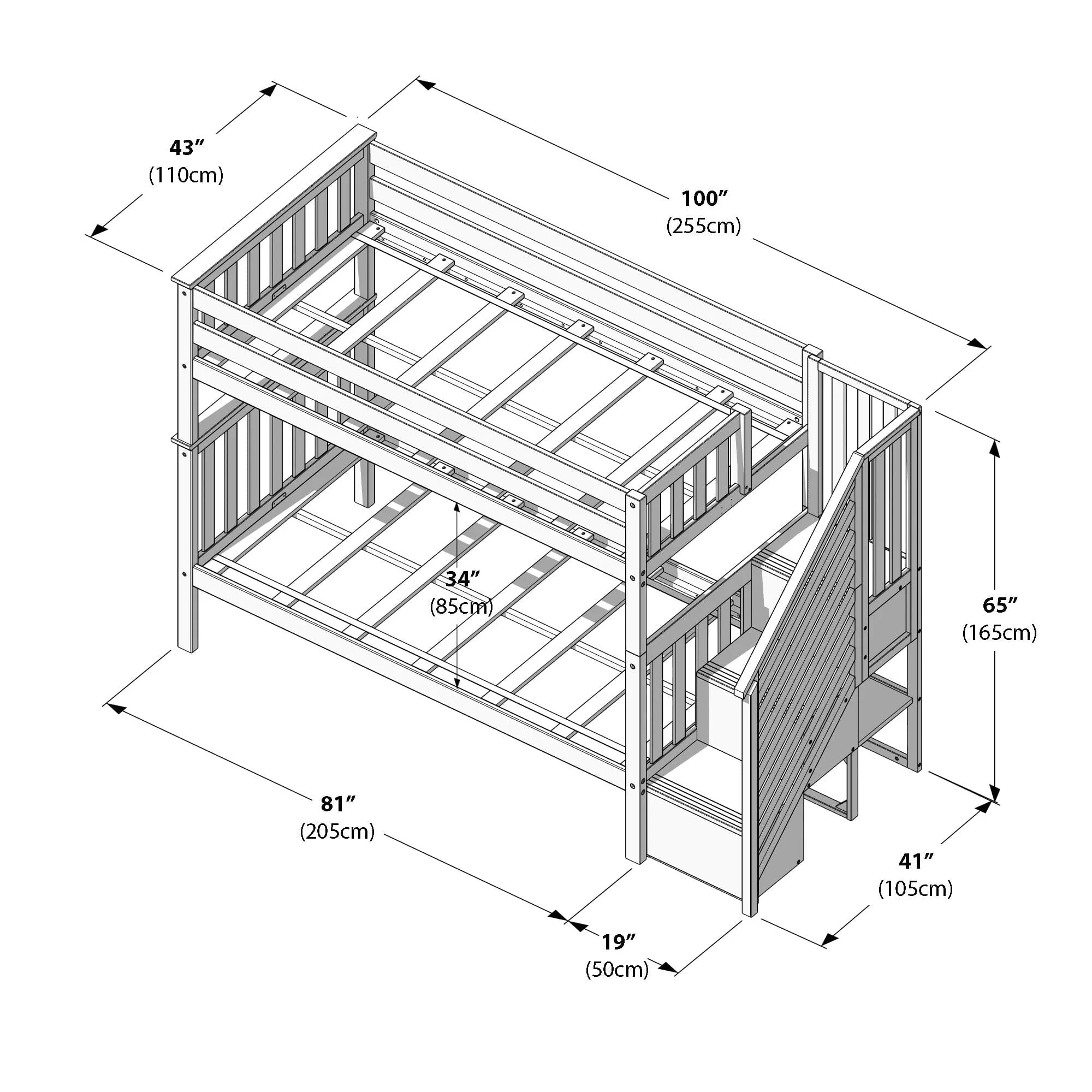 Twin Over Twin Bunk Bed With Stairs - Image 31