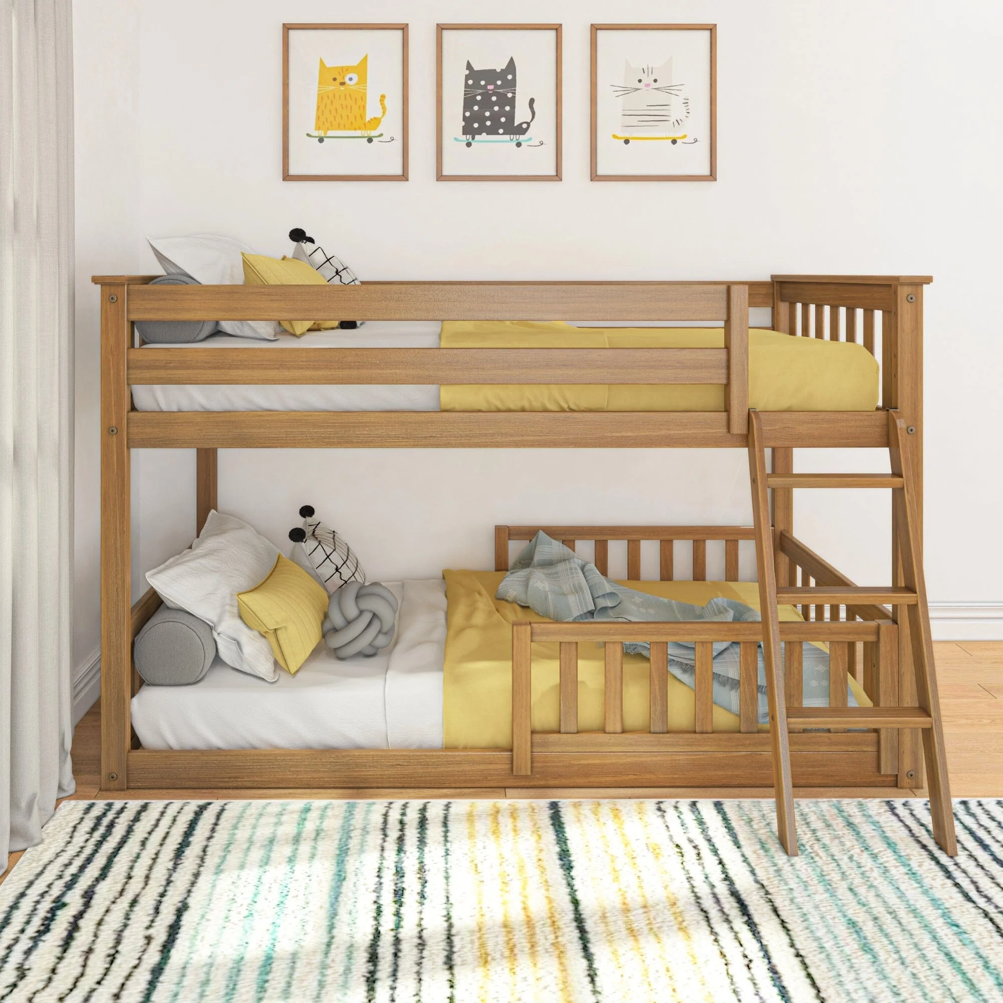 Twin Over Twin Low Bunk With Guardrails - Image 32