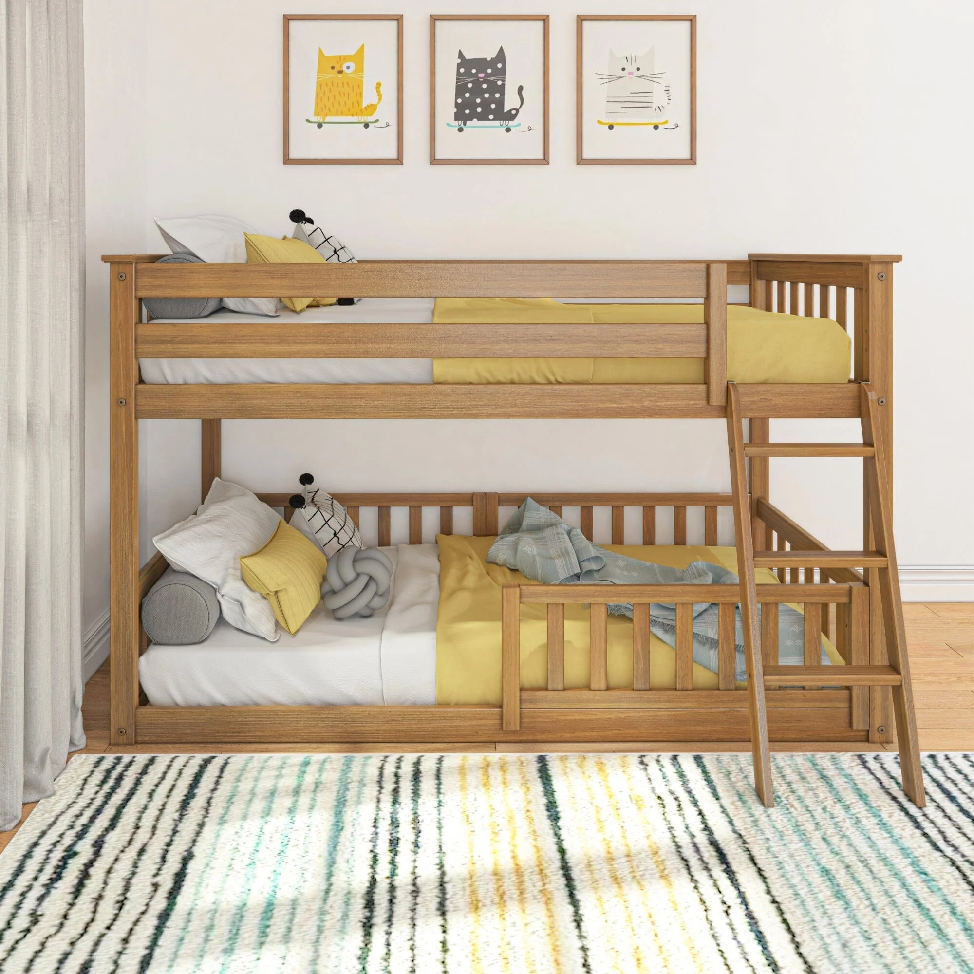 Twin Over Twin Low Bunk With Guardrails - Image 33