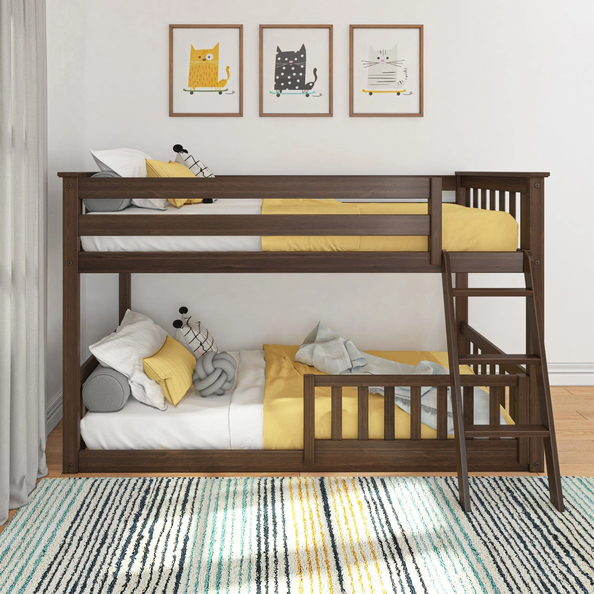 Twin Over Twin Low Bunk With Guardrails - Image 34