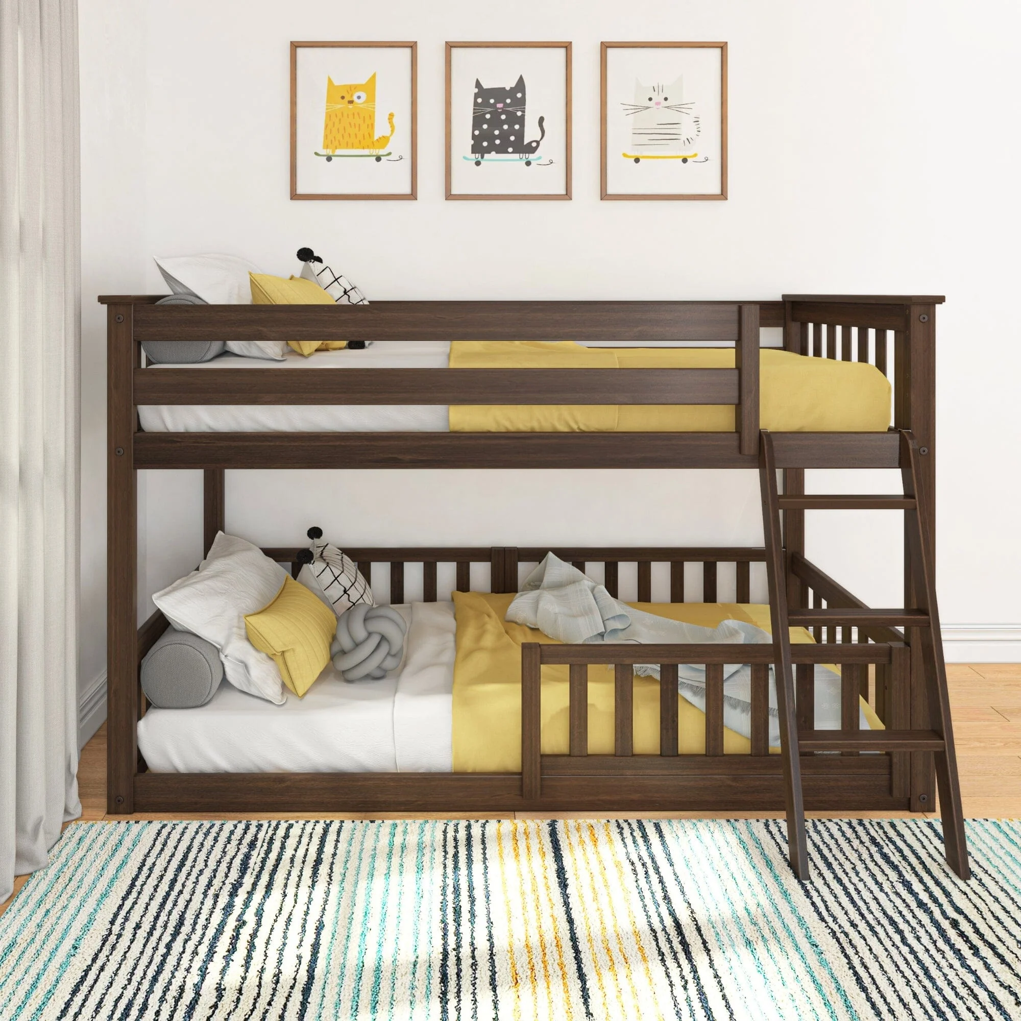 Twin Over Twin Low Bunk With Guardrails - Image 36