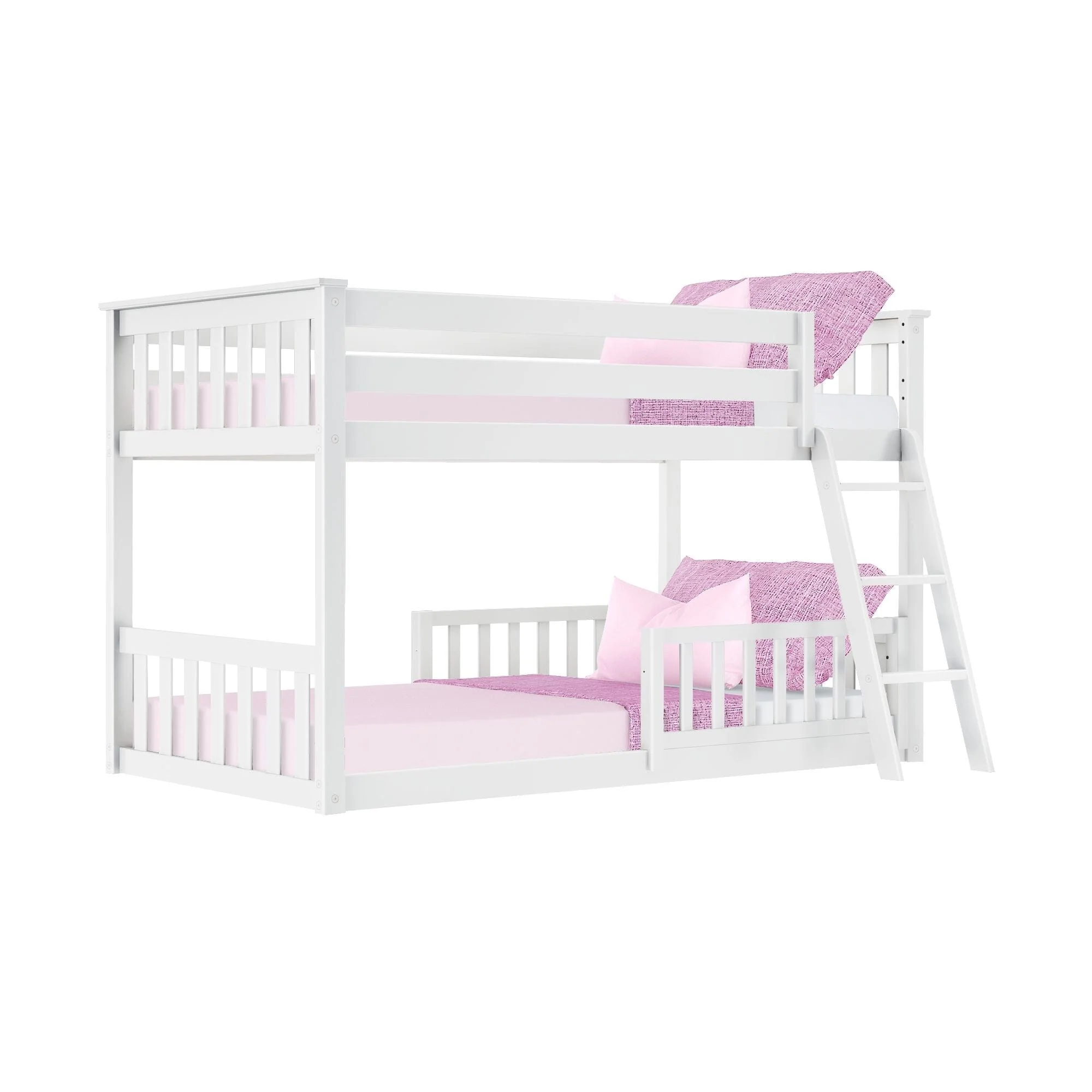 Twin Over Twin Low Bunk With Guardrails - Image 38