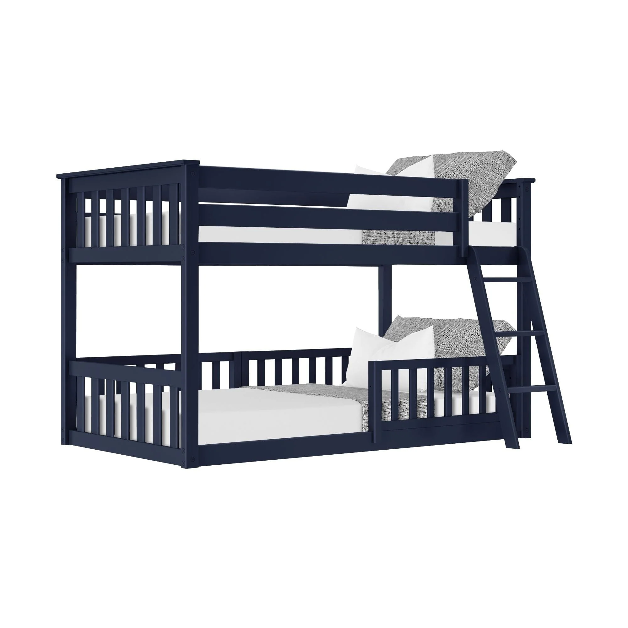 Twin Over Twin Low Bunk With Guardrails - Image 42