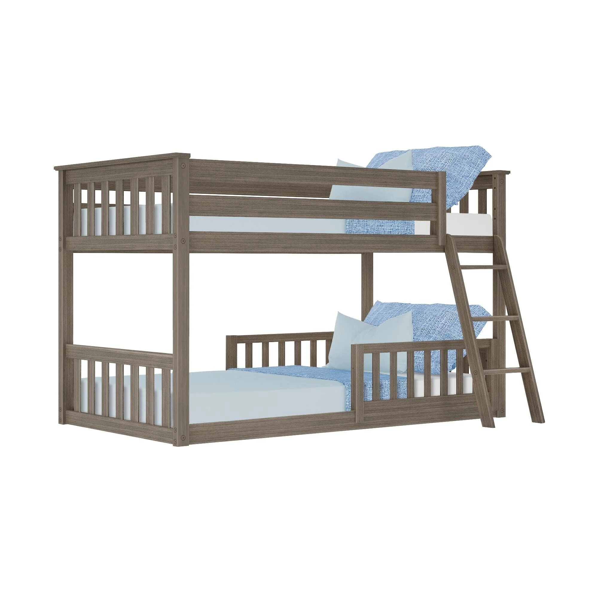 Twin Over Twin Low Bunk With Guardrails - Image 46